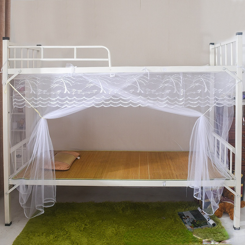 Baldachin-Bettvorhänge, 1 Stück, Moustiquaire-Überdachung, weiß, vier Eckenpfosten, Studenten-Überdachung, Bett, Moskitonetz, Netz, Königin, König, Twin-Size-Größe – Detail 10