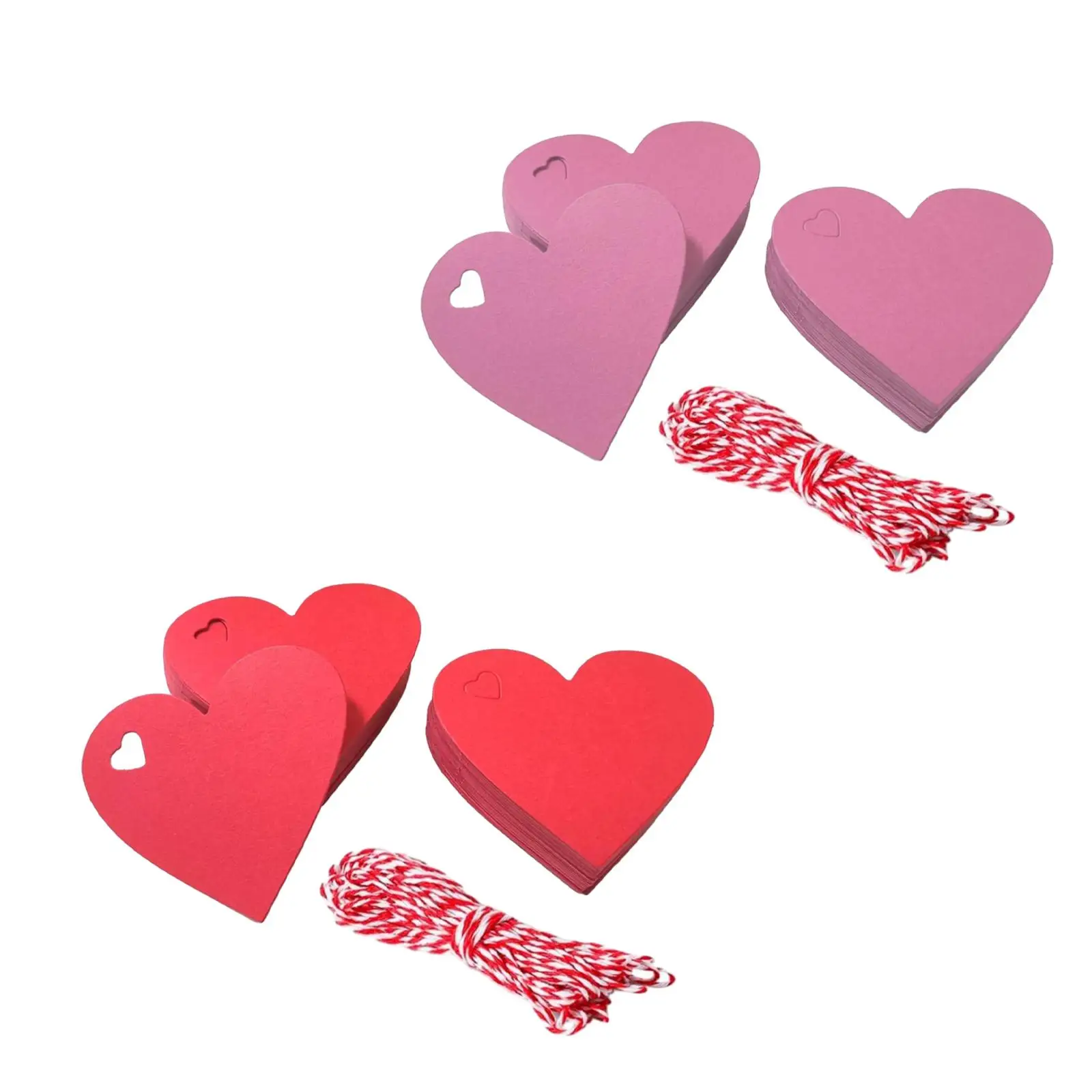 100 Pieces Valentines Day Heart Tags for Mother`s Day Embellishment Wedding