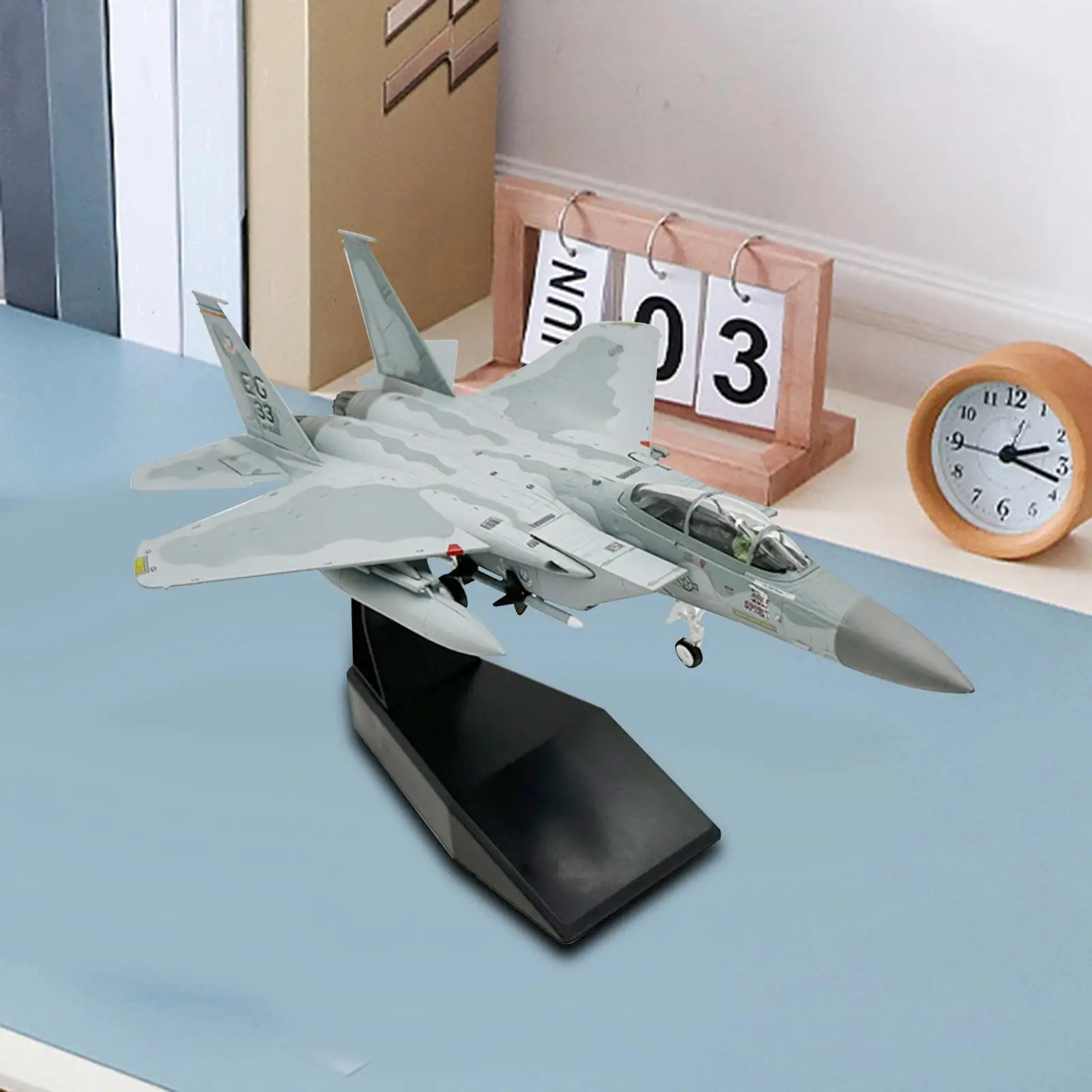 Aircraft Model Metal Early Educational Toy:100 Scale F15 Aviation Model for Collectables Home Decor Ornament Gifts Teens Gift