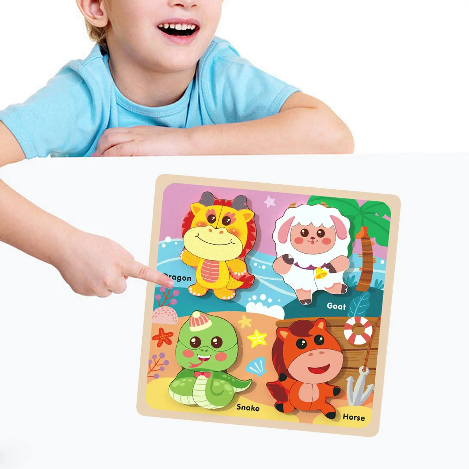 Wooden Animal Puzzles Jigsaw Board Learning Activities for Party Toys