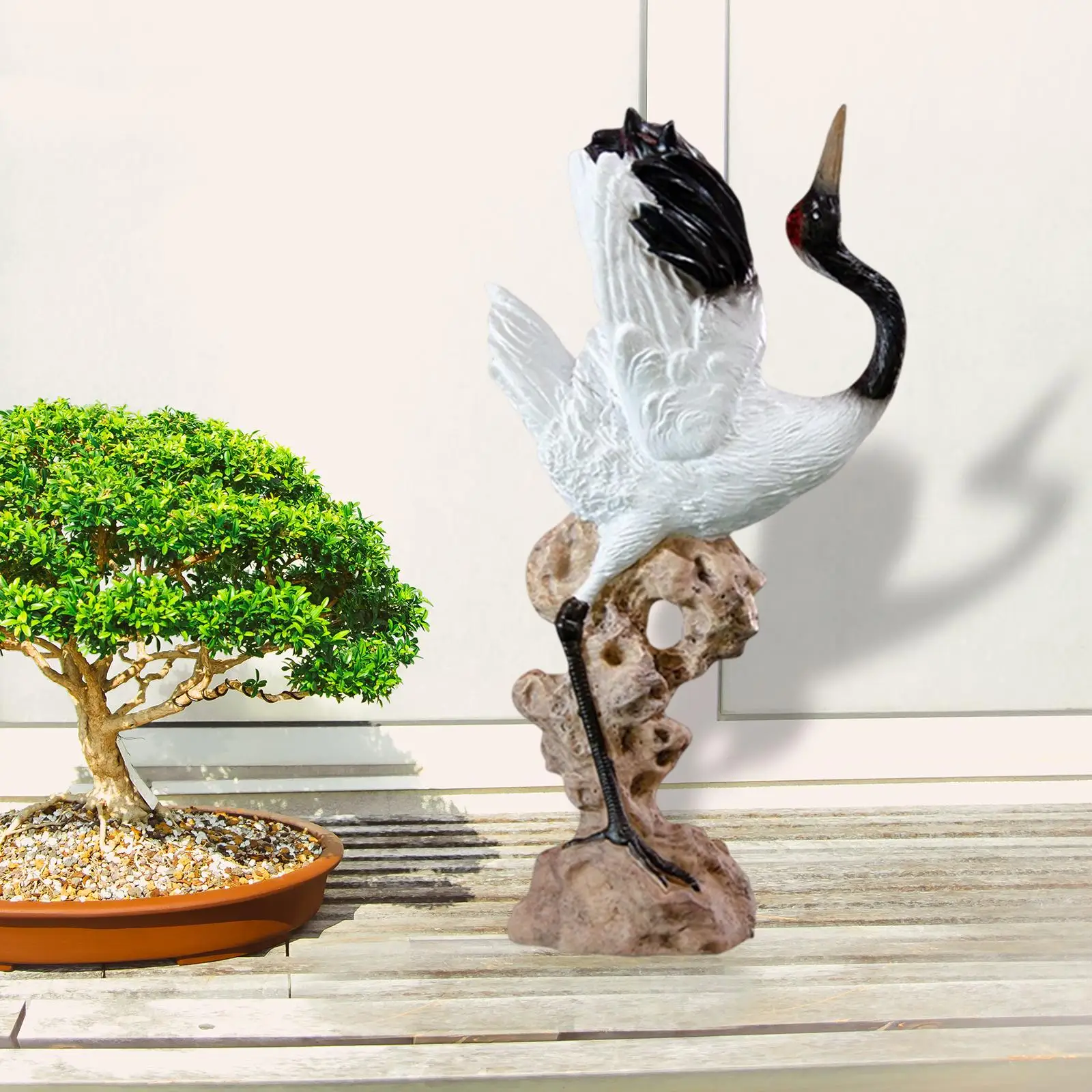 Multipurpose Statue Decoration Crane Collectibles Chic Gift Figurines Sculpture for Lawn Yard Housewarming Bedroom Balcony