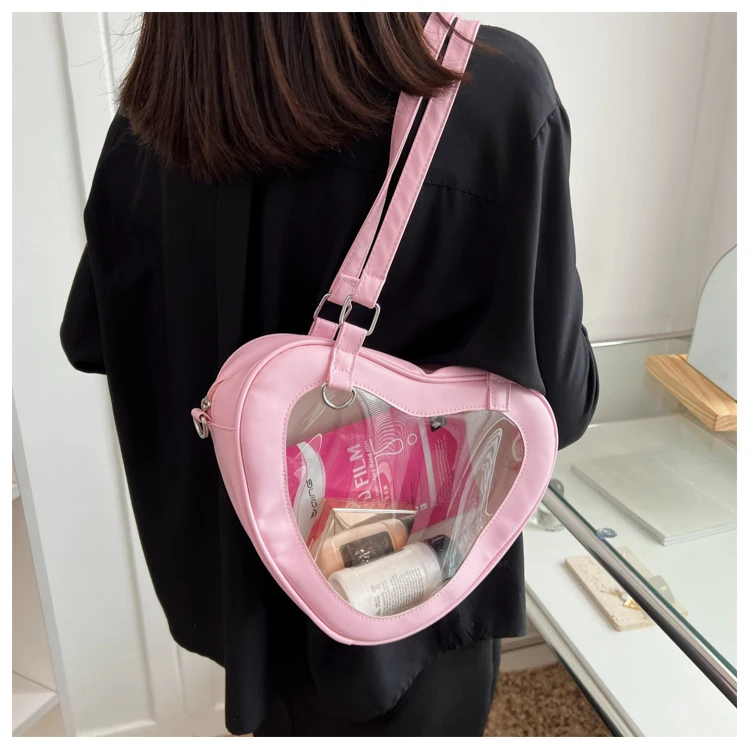  LUI SUI Women Heart Shaped Clear Shoulder Bags Transparent Cute Tote  Purse Pin Display Bag : Clothing, Shoes & Jewelry