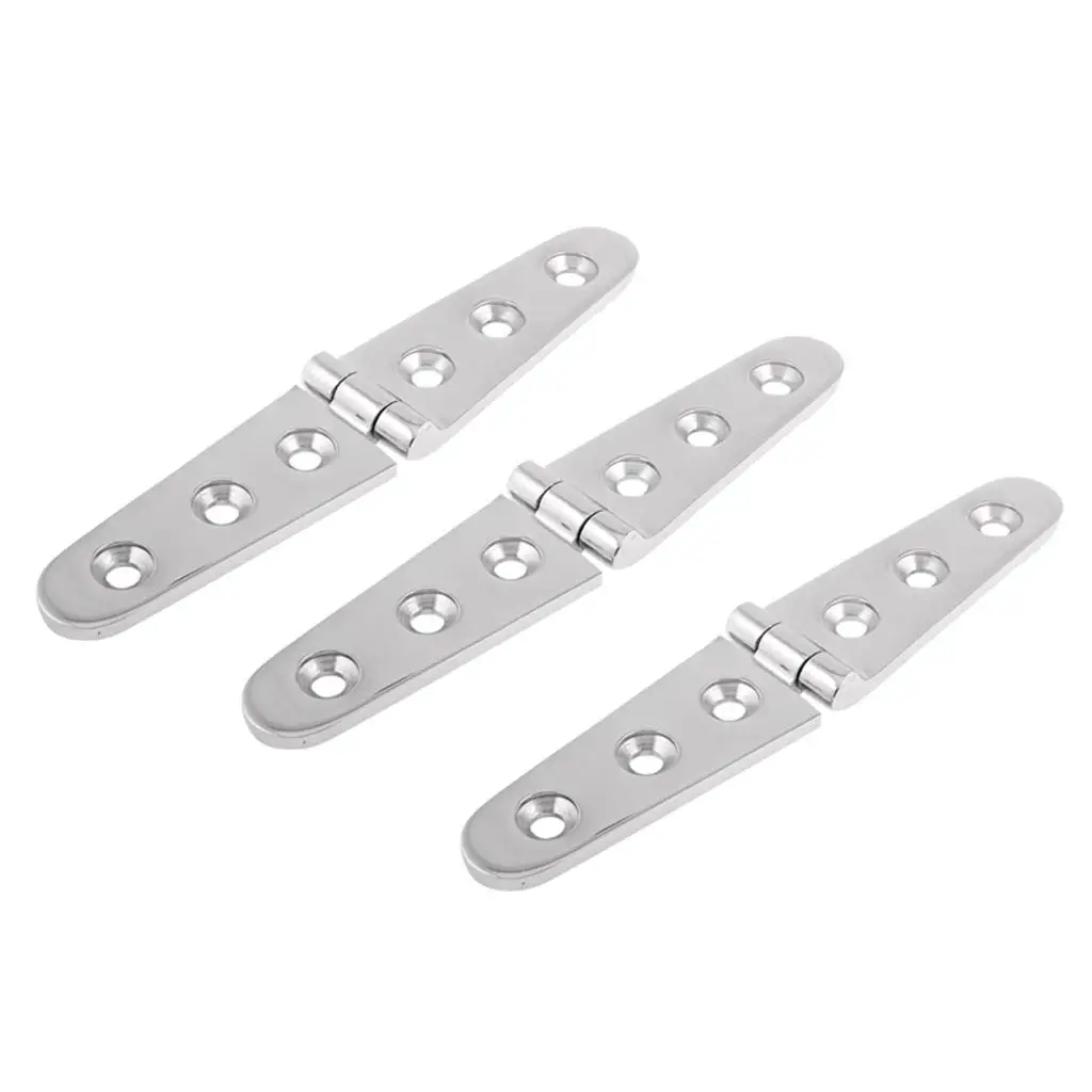 3Pcs Durable Stainless Steel Marine Boat Casting Long Strap Hinge  Hardware