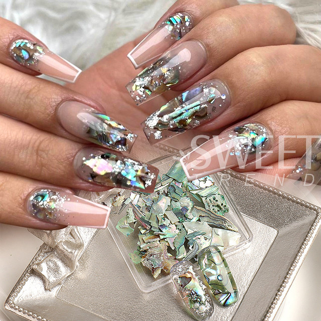 1 Box Shell for Nails Abalone Texture Stone Flakes 3d Charms Nail Art  Decoration Kawaii Irregular Marble Manicure Slice LABH - AliExpress