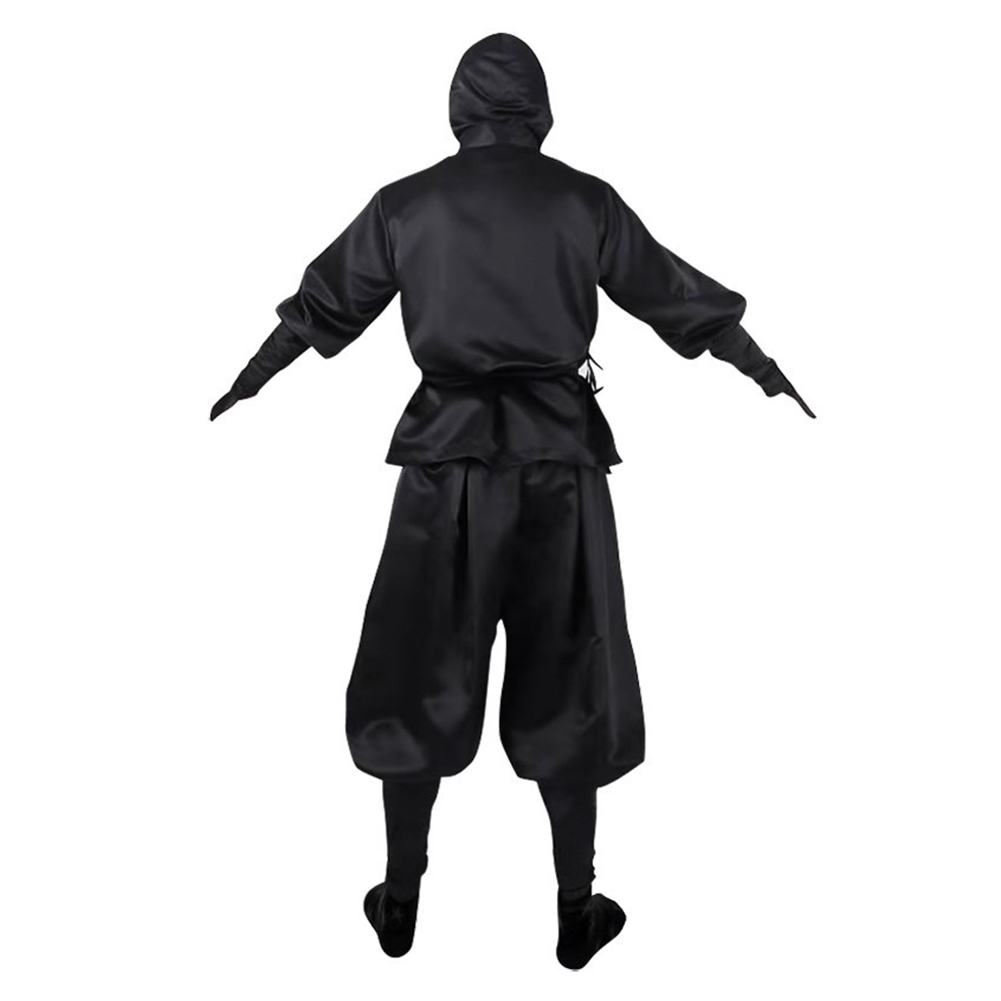 Déguisement Ninja Kimono à Capuche Noir Adulte – photo 3