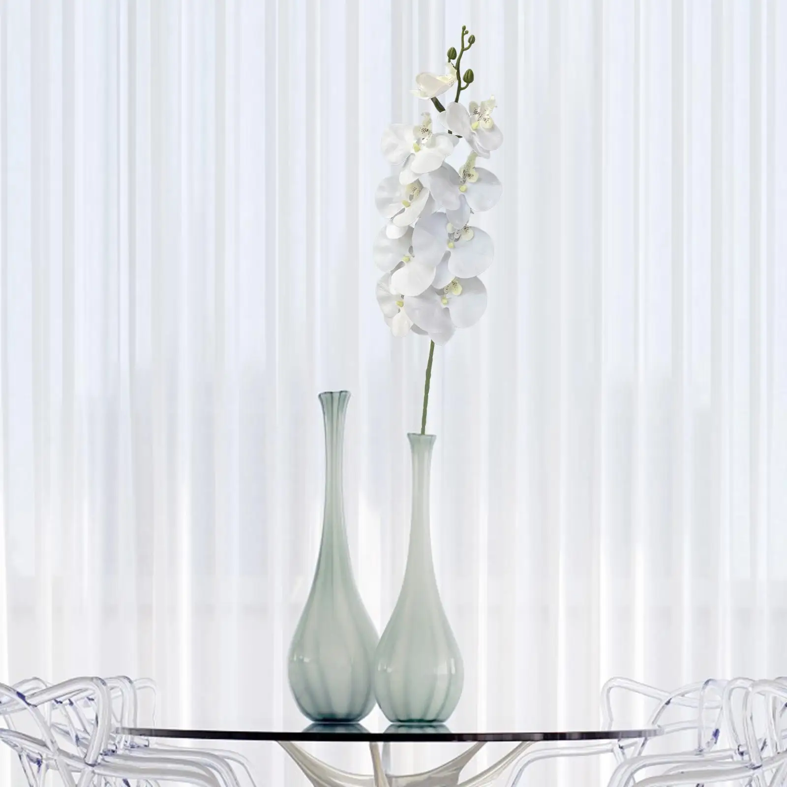 Artificial Orchid Stem DIY Centerpiece Interior Decoration Fake Flower for Office Anniversary Indoor Valentine`s Day Vase