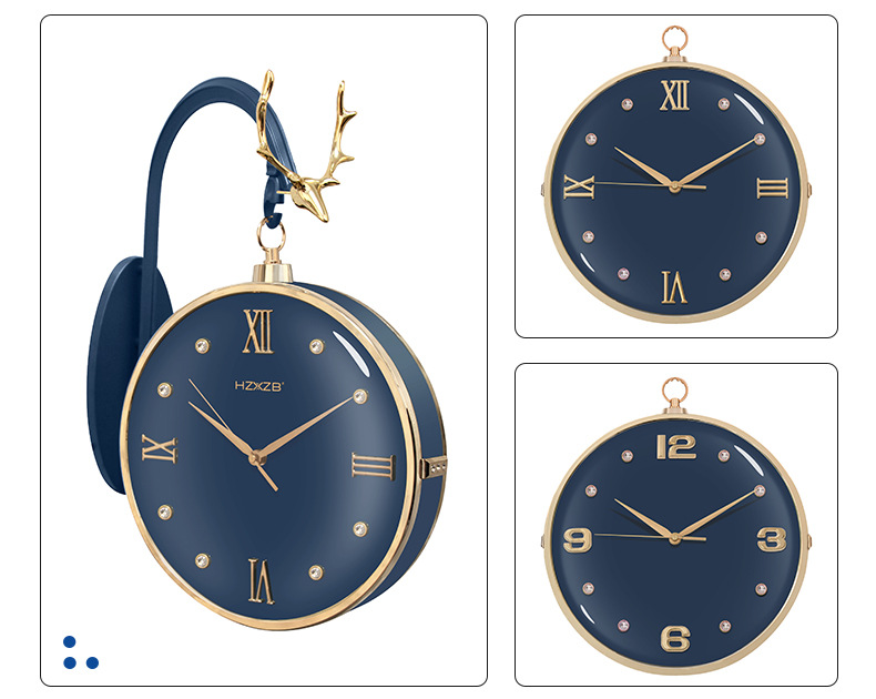 Double-Sided Quartz Hanging Home Clock Wall-Mounted Precision Clock Fashion Decoration Of Living Room Modern Design