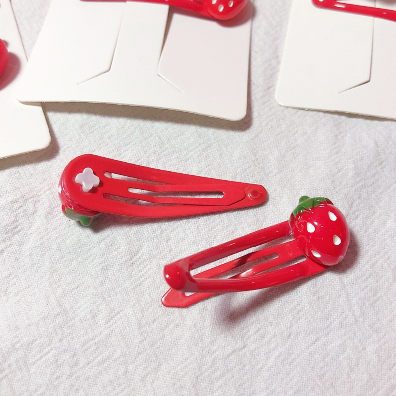 2023 neue Erdbeere Haar Clip Cartoon-Muster Haar Klemme Obst Harz Seite Clip Süße Haarspange Grip Geschenk für Kinder – Detail 2