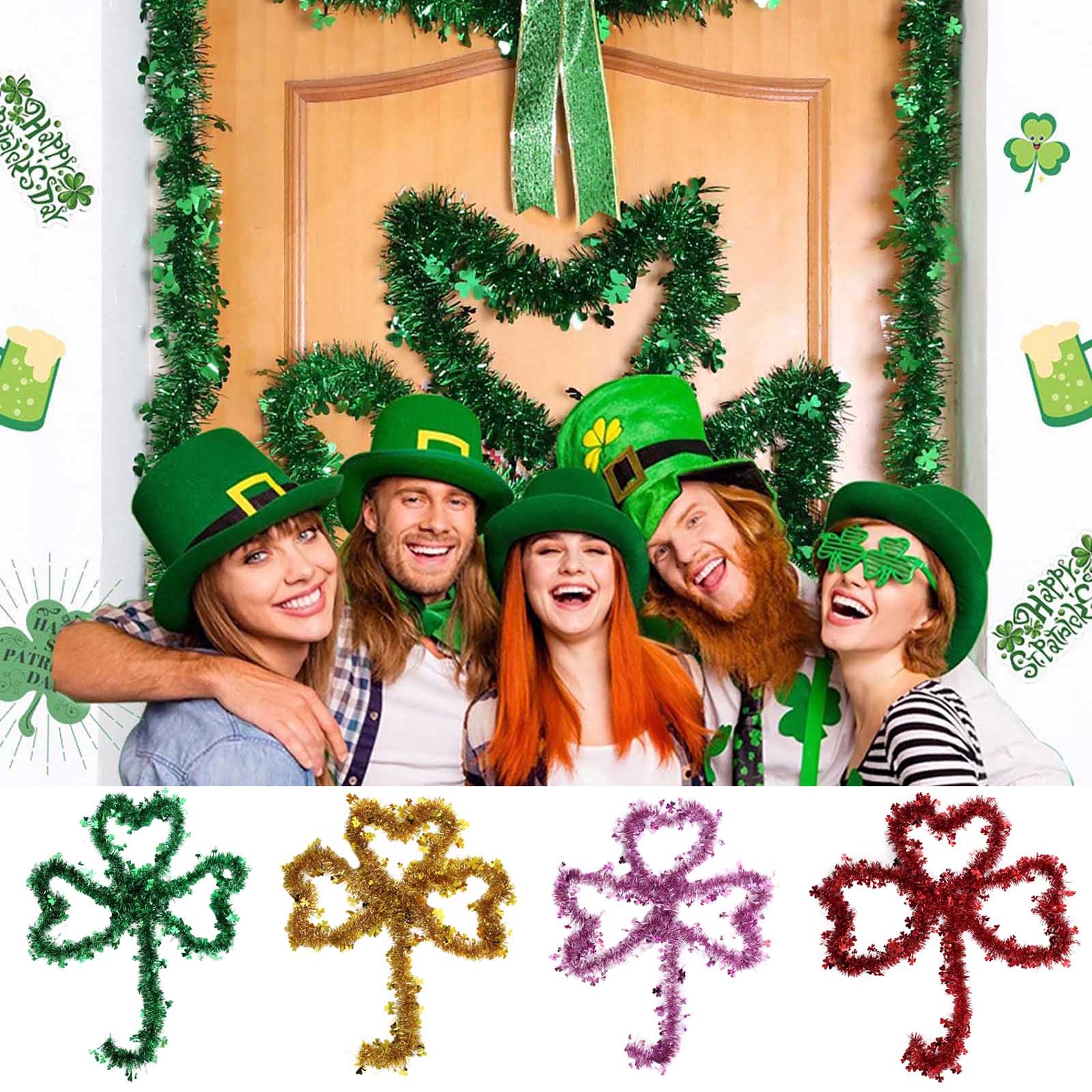 Зеленая мишура Lucky Shamrock, полоски Патрик, наружный кулон-венок,  подвесная Гирлянда для дома, сада, крыльца, входной двери, украшения  вечерние | AliExpress