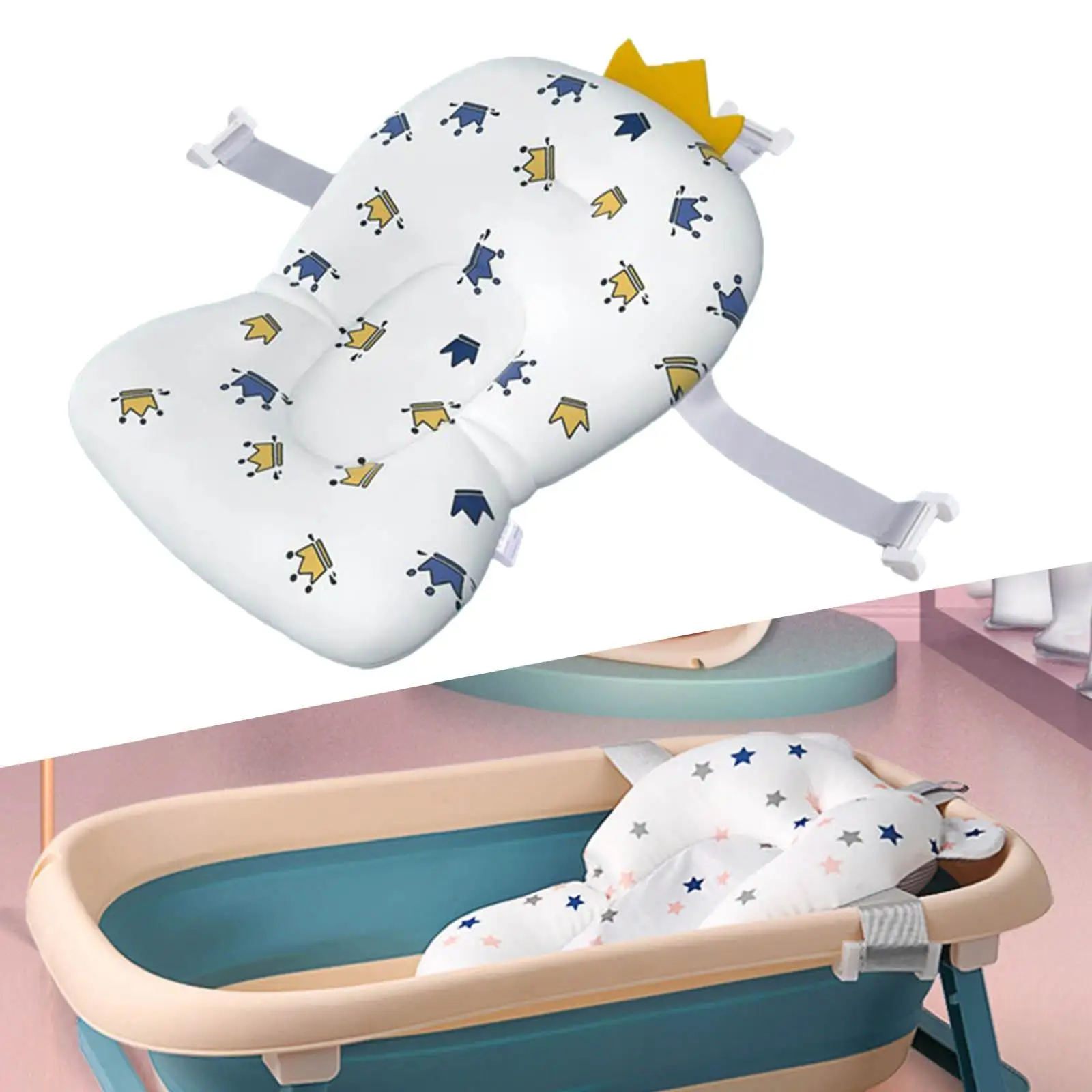 Baby Bath Cushion Pad Babies Safety Shower Mat Infant Bath Supporter Net