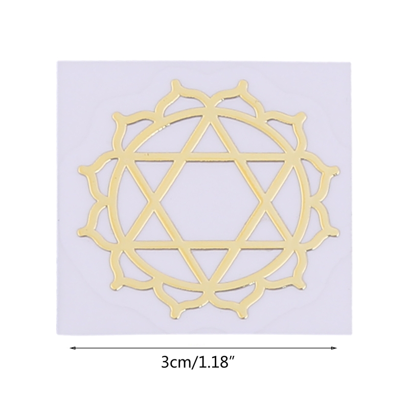 7 Pcs Sacred Geometry Metal Stickers Delicate Flower of Life Chakras Stickers Pyramid Art Resin Filler Supplies Meditation