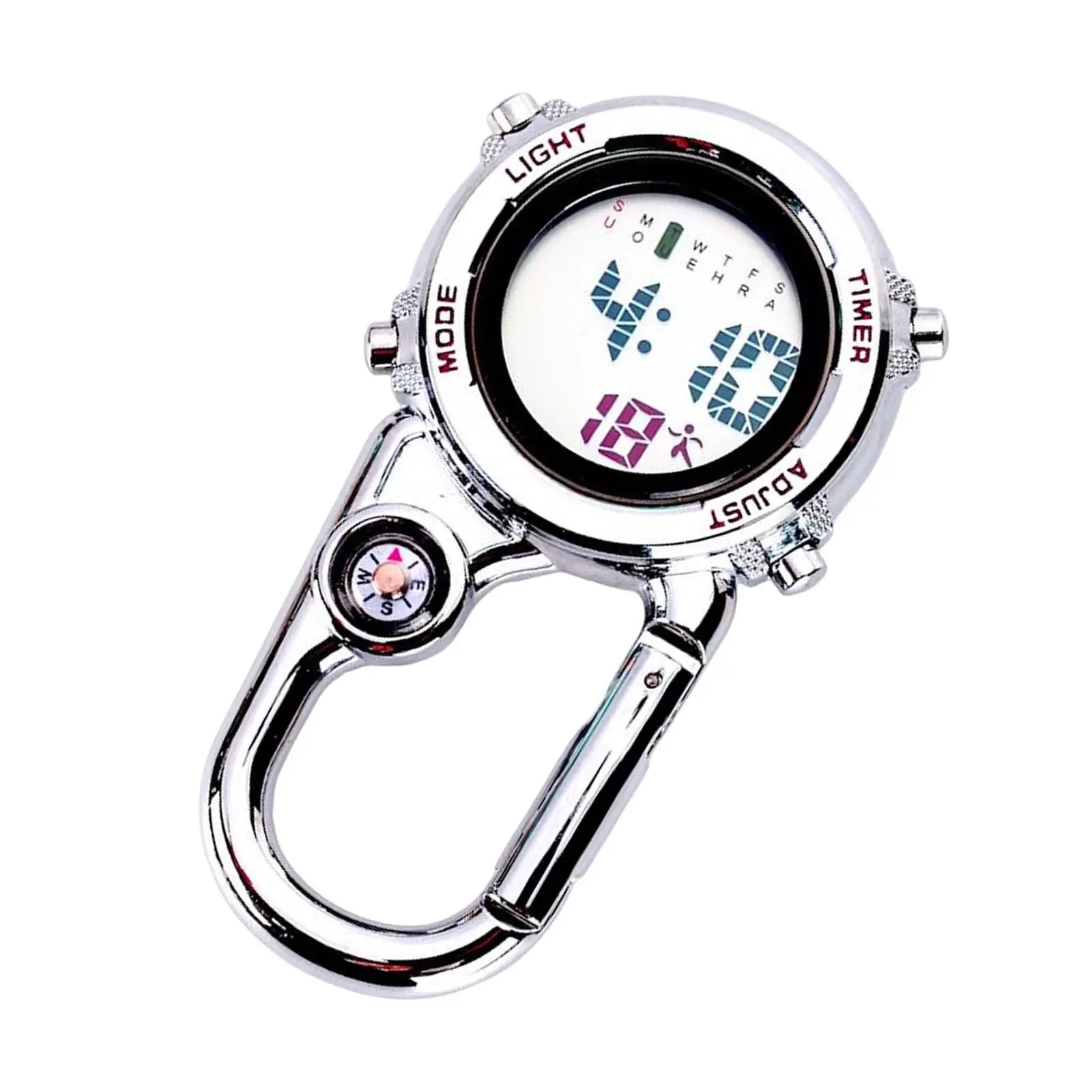 Multi Function Digital Carabiner Watch Unisex Pocket Watch for Outdoor Work
