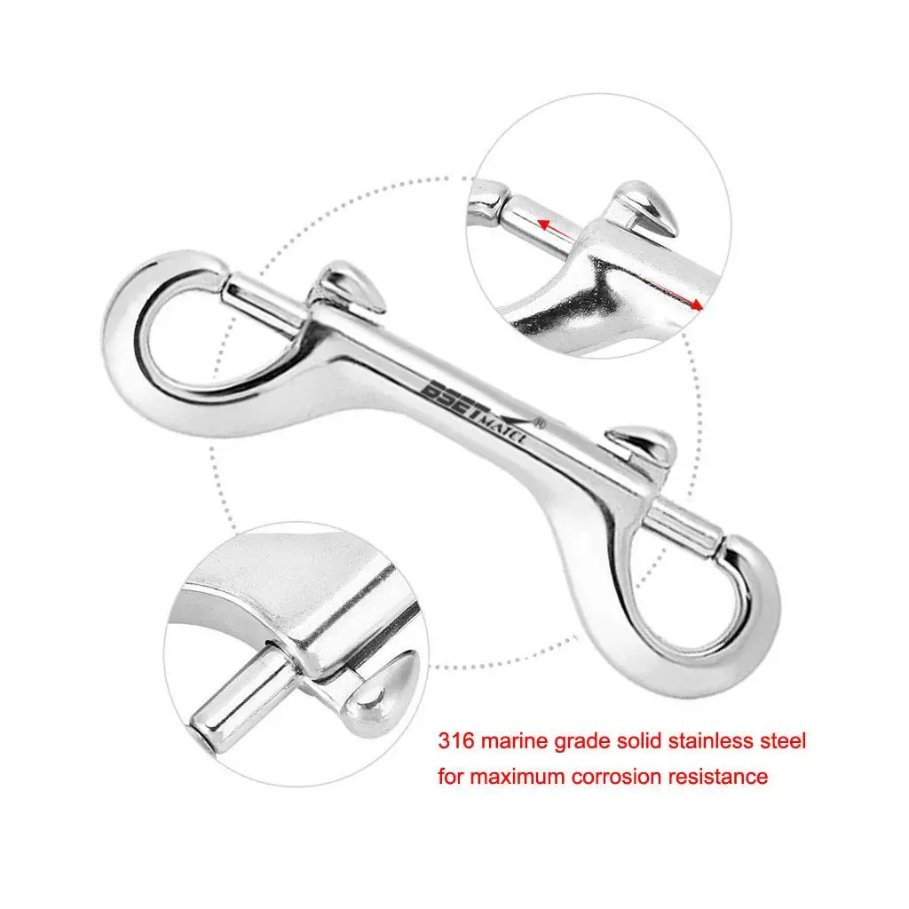 Anti-rust 115mm Double Ended Bolt Snap Hook Diving Accessories Equipment