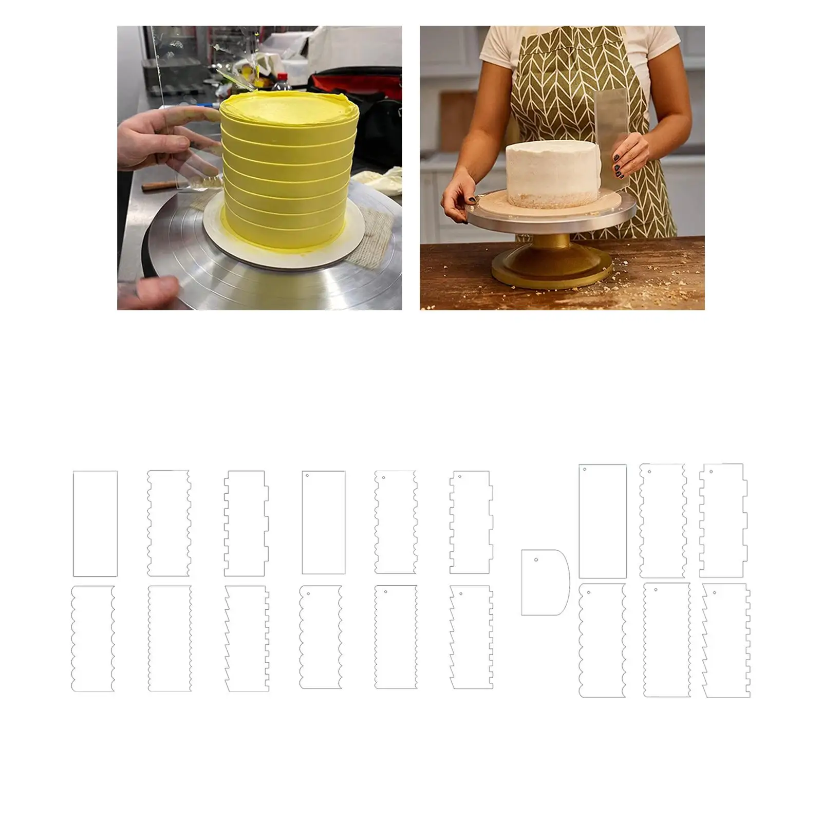 Cakes Smoother Cake Sculpting Decorating Supplies DIY Icing Frosting Double Sided Stripe Edge for Kitchen Wedding Cake Pastry