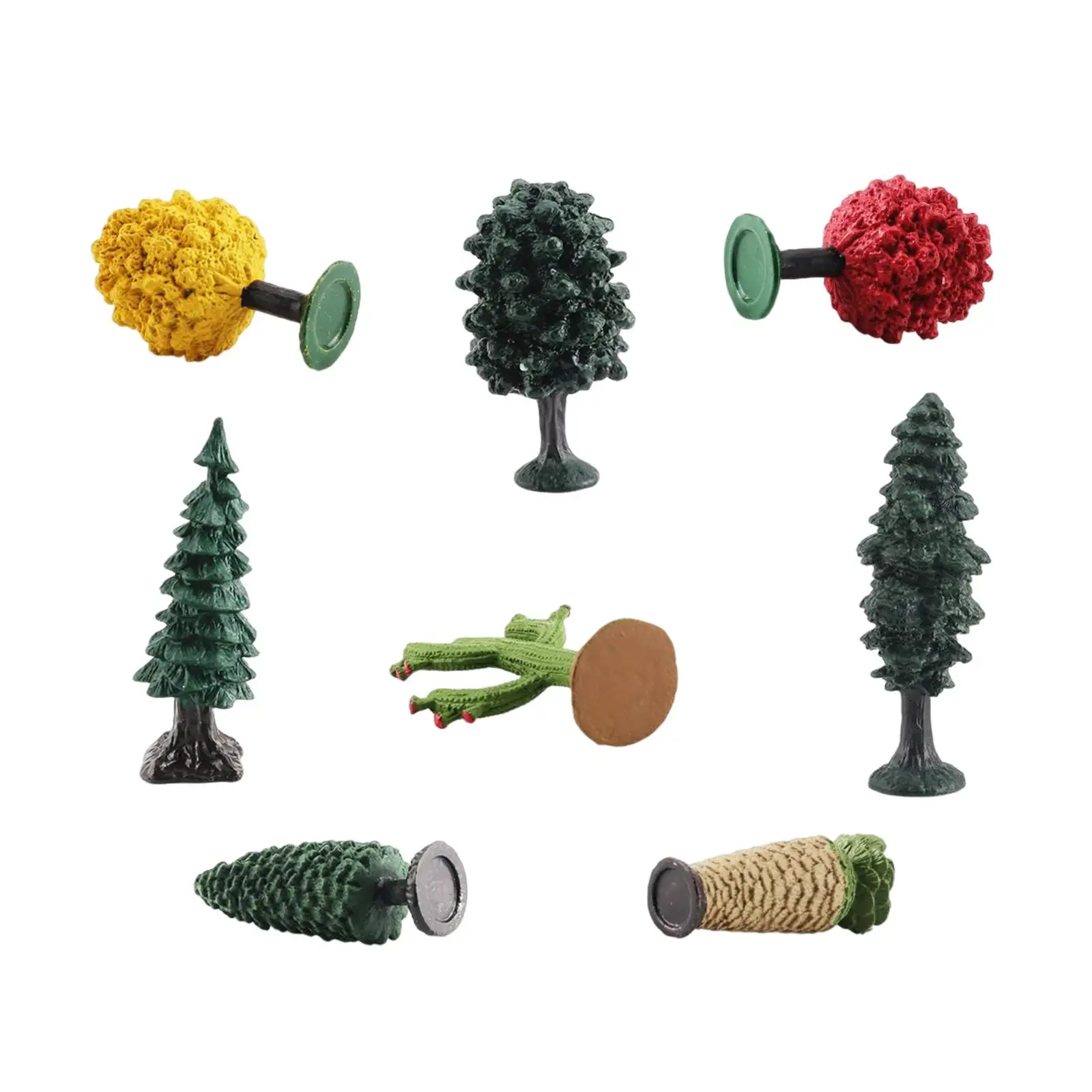 8 Pieces Miniature Trees Model Sculpture for Micro Landscape Sand Table Toddlers Unisex