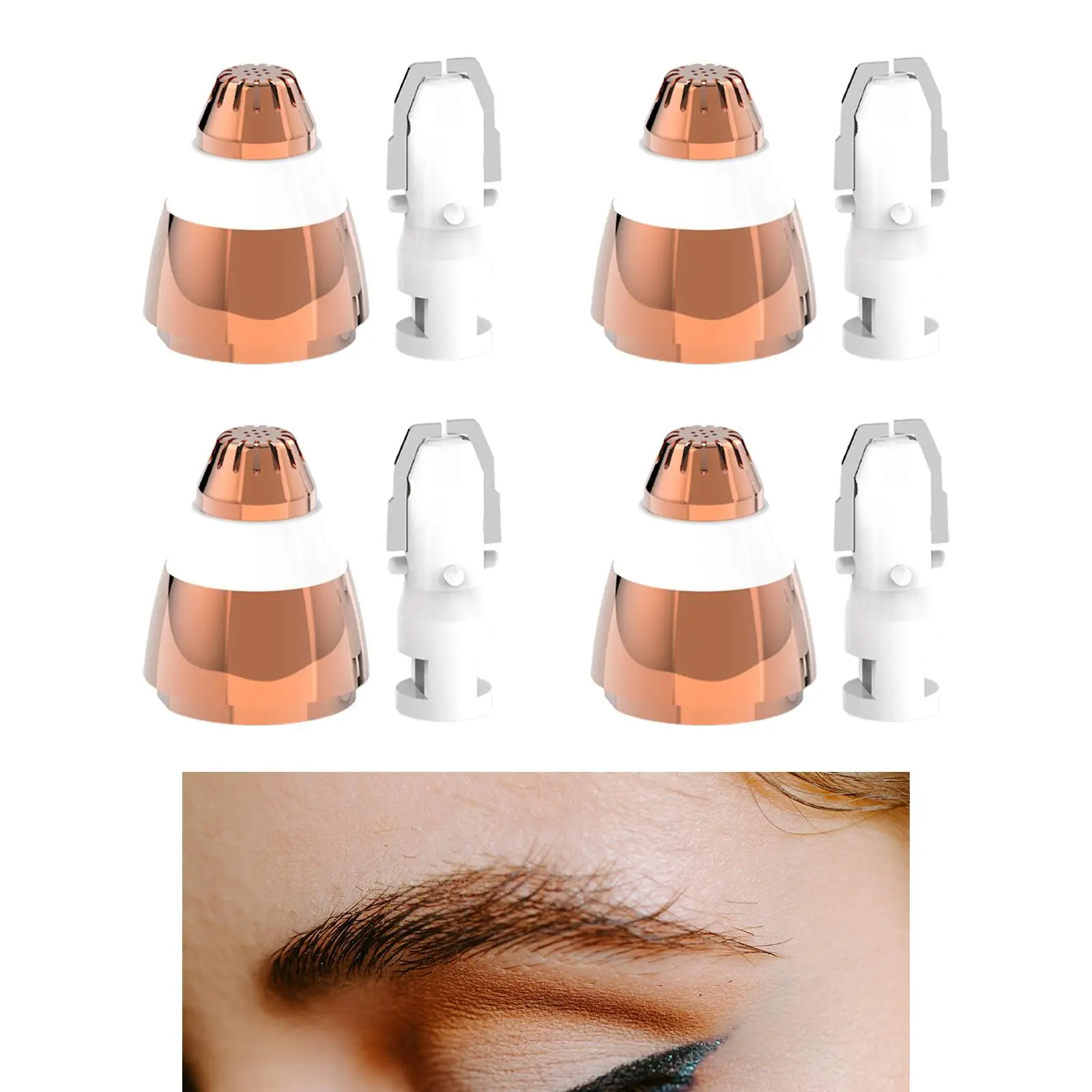 4 Sets Eyebrow Trimmer Replacement Heads Eye Brow Epilator Facial Hair Remover Eyebrow Facial Hair Removal Tool Women Supplies