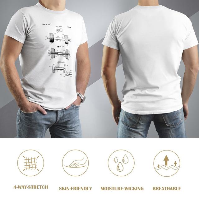 Weightlifting Dumbbell Patent Drawing 1928 T-Shirt Oversized t