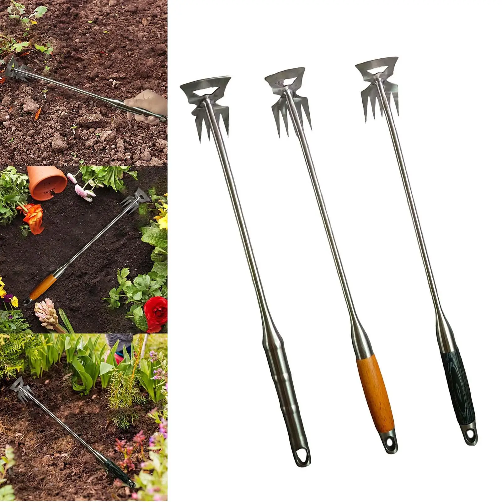 Hand Weeders 5 Tines Multifunctional Weeder for Farm Weeding Removal Puller for Lawn Backyard Gardening Loose Soil Courtyard