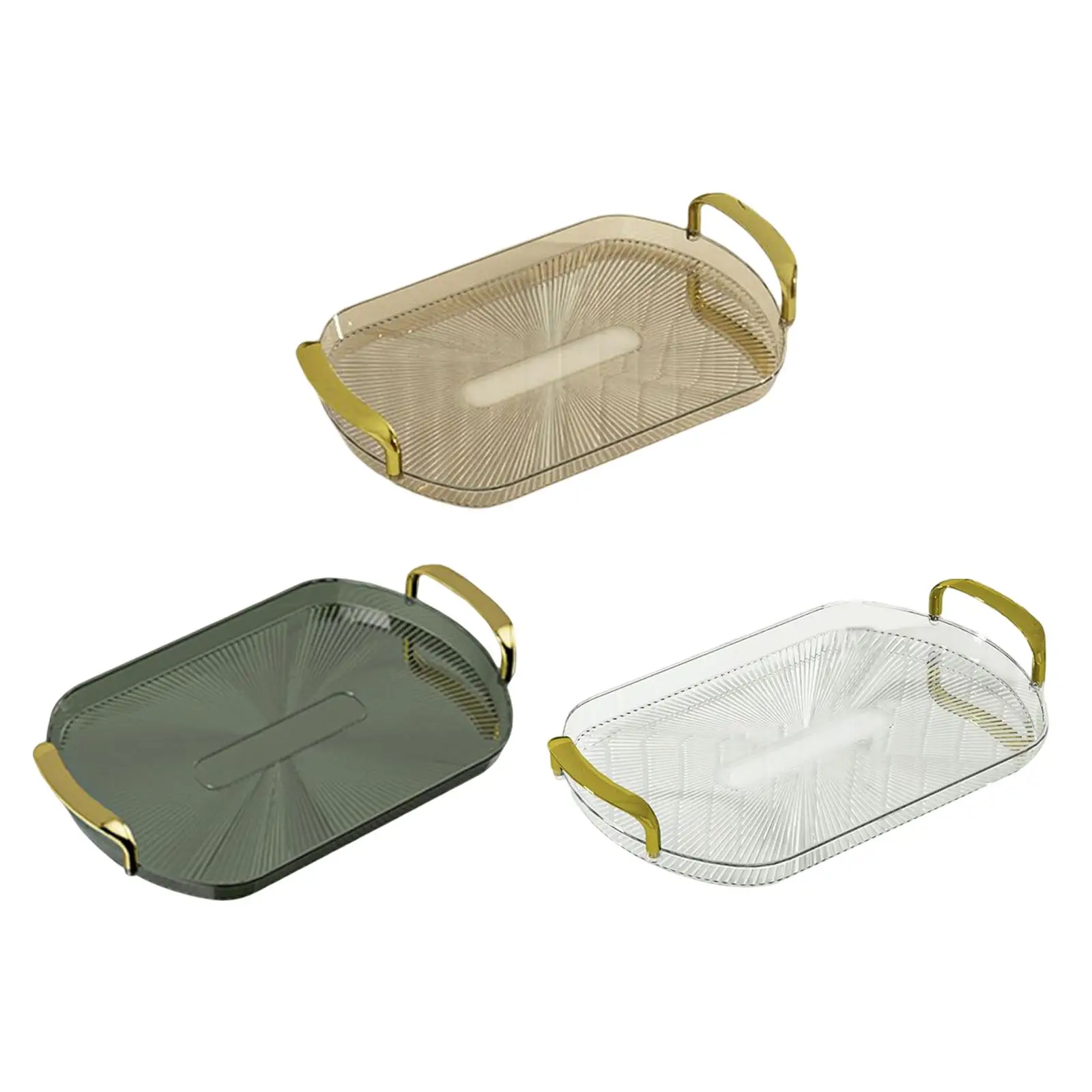 Multipurpose Serving Tray Counter Organizer with Double Handles for Tabletop