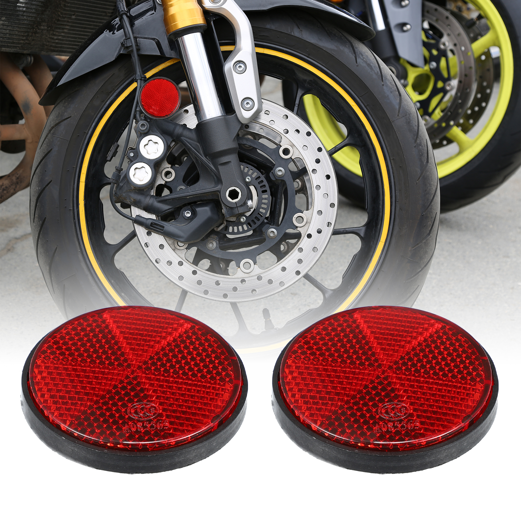 Motoforti 4/6/10 Stück M6x1,0 Warnstreifenband Reflektierender Aufkleber Kunststoff Universal Schraubmontage Reflektoraufkleber für Motorrad – Detail 1