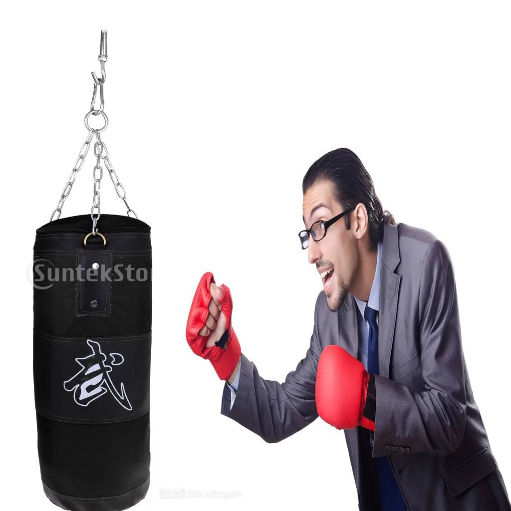 Kids/Adults Punching Bag Heavy Duty Boxing Sandbag Practice Kicking Martial Arts Training Bag Hanging Chains Set