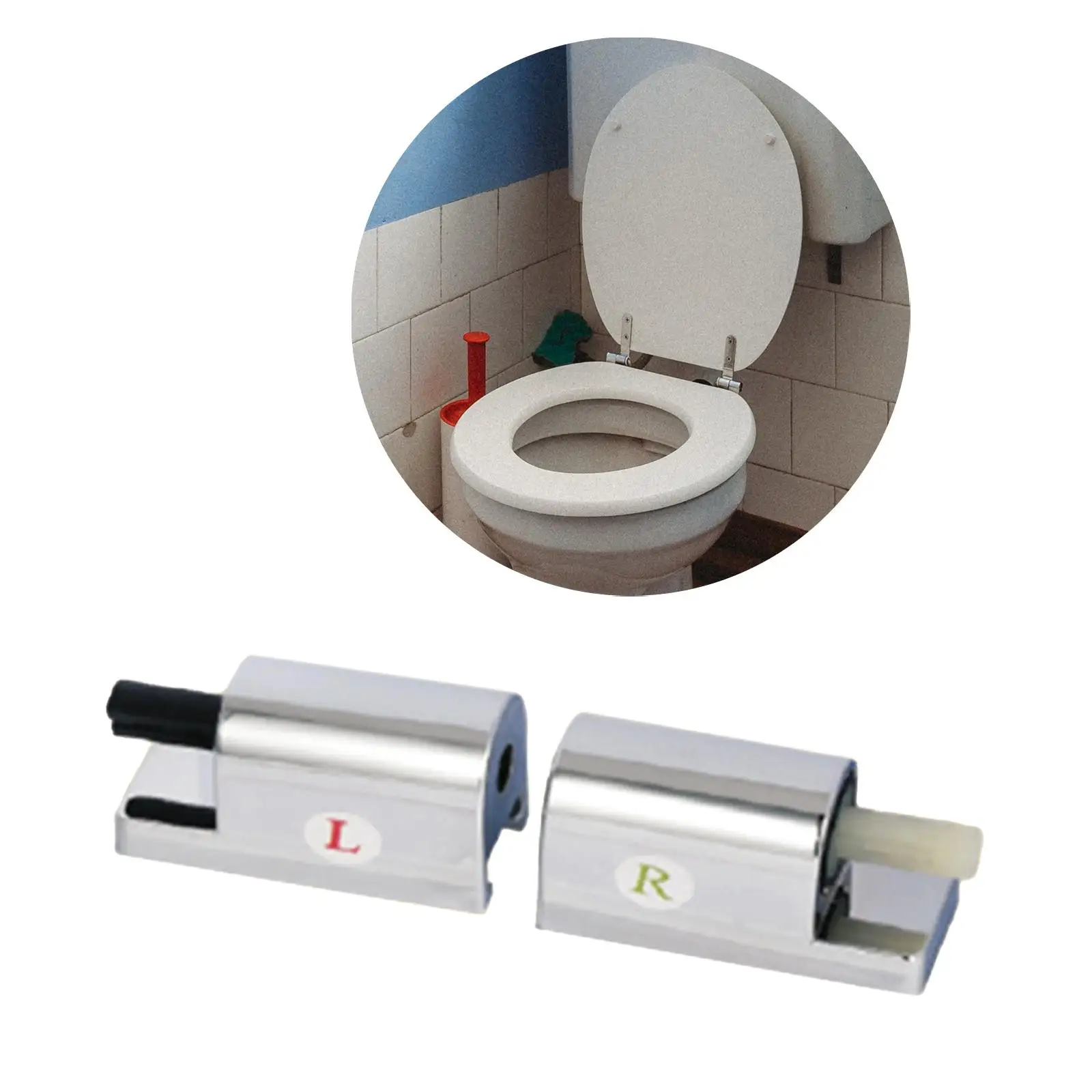 2x Toilet Seat Hinge Slow Drop Connector Toilet Seat Repair Replacement