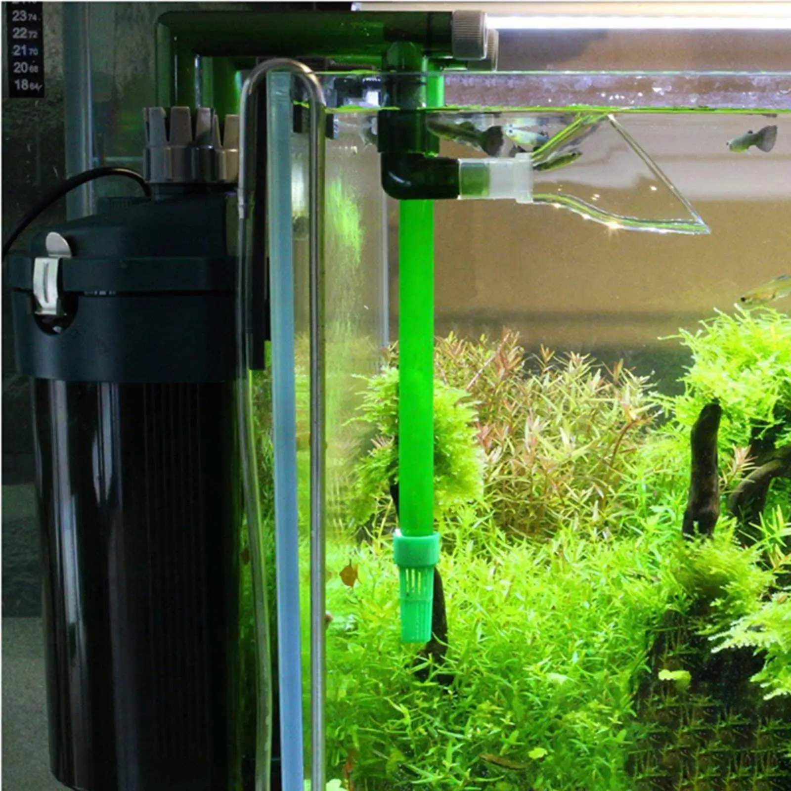 Aquarium Lily Pipe Outflow Supplies Filter Adjustable for Planted Tank Freshwater Surface Aquatic Filter System