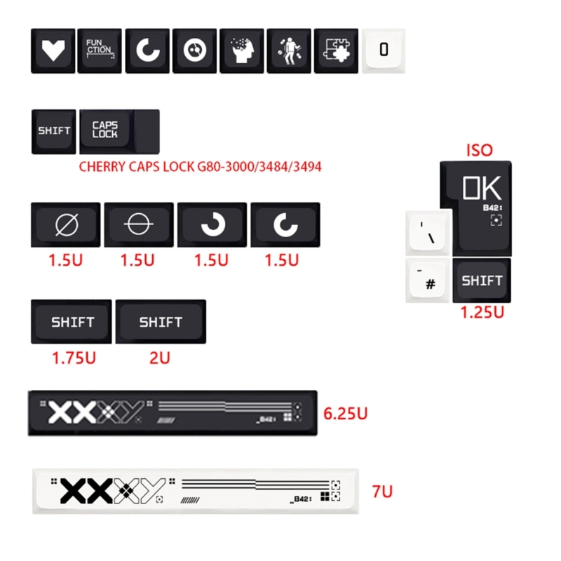 jeu capuchons touches xda capuchons touches pour clavier mécanique livraison directe