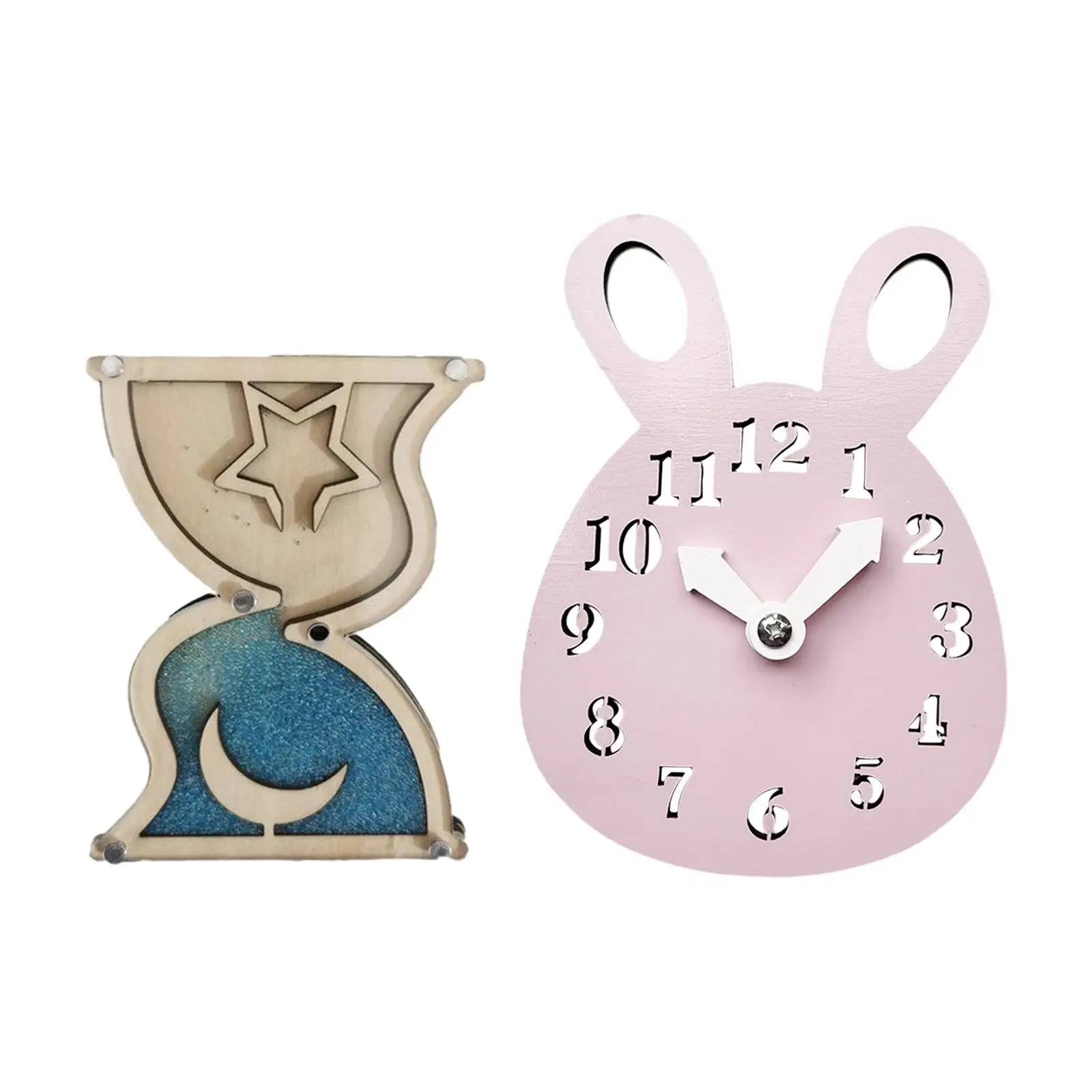 2x Kids Busy Boards Rabbit Clock Sensory Toys DIY Accessories Material