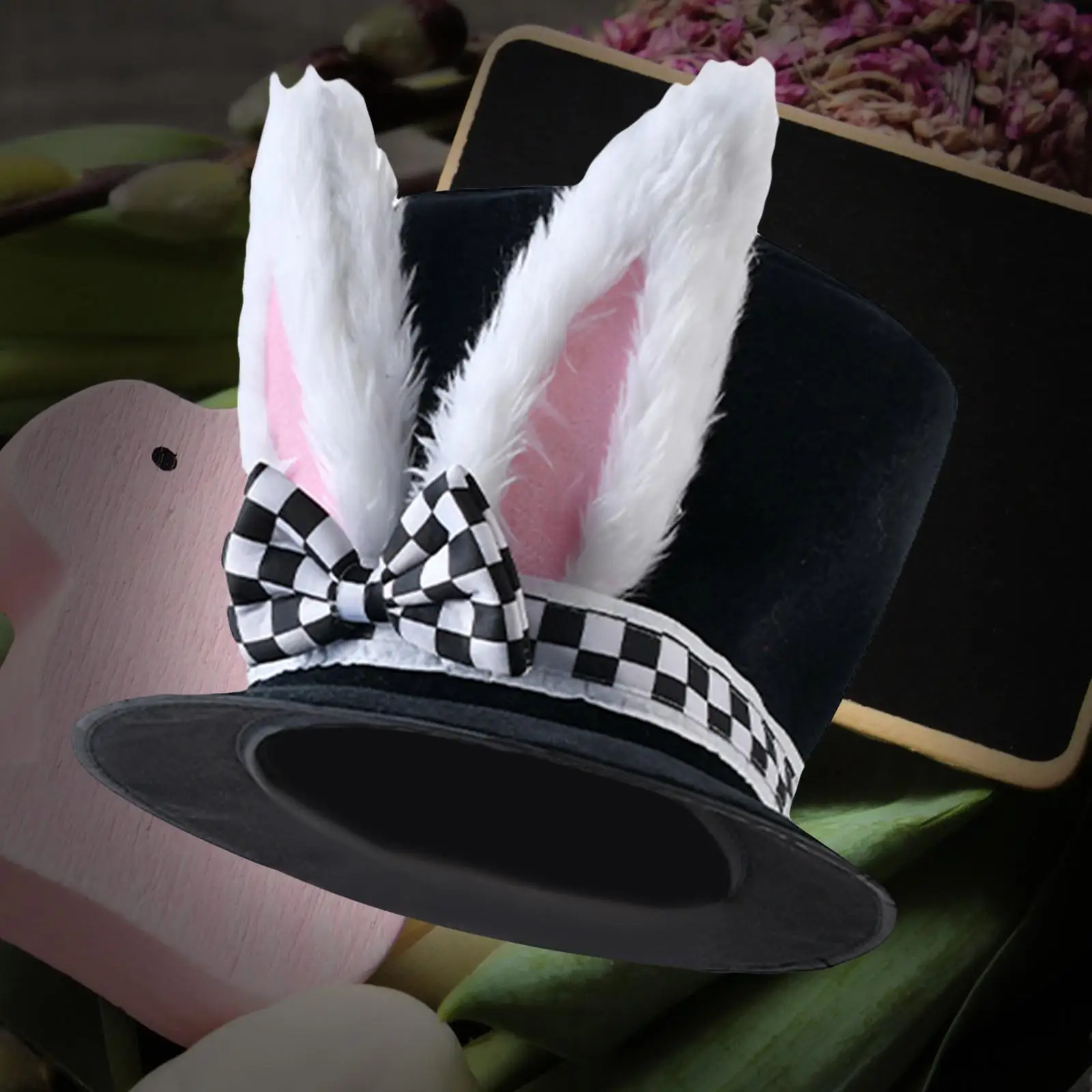 Man Velvet Bunny Ear Top Hat Hand Wash Decorations Comfortable to Wear