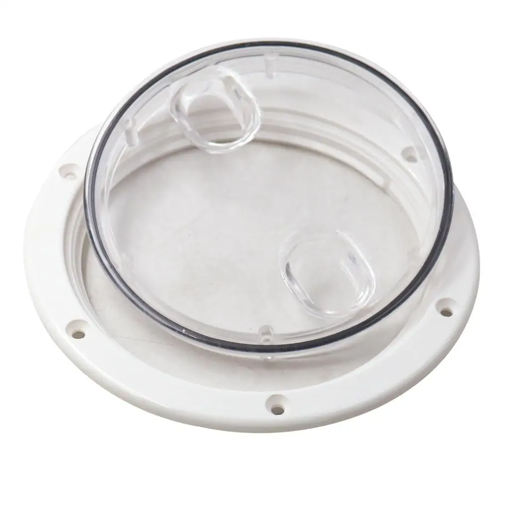 Marine Round Inspection  with Detachable Smooth Center for Outdoor Installations, White