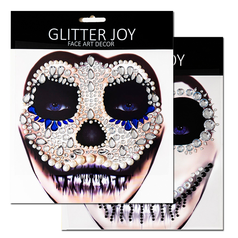 Best of Halloween Face Stickers 3D Acrylic Diamond Glitter Fake Tattoo Sticker Masquerade Christmas Party Face Ornament Decoration Reviews & Tips