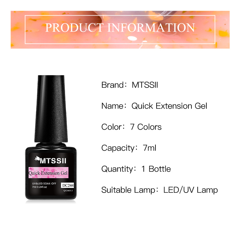Description Picture 2 of itemMtssii 7ml Purple Gold Glitter Sequins Quick Extension Gel Nail Polish Shining Color French Finger Extend Construct Nail Art Gel