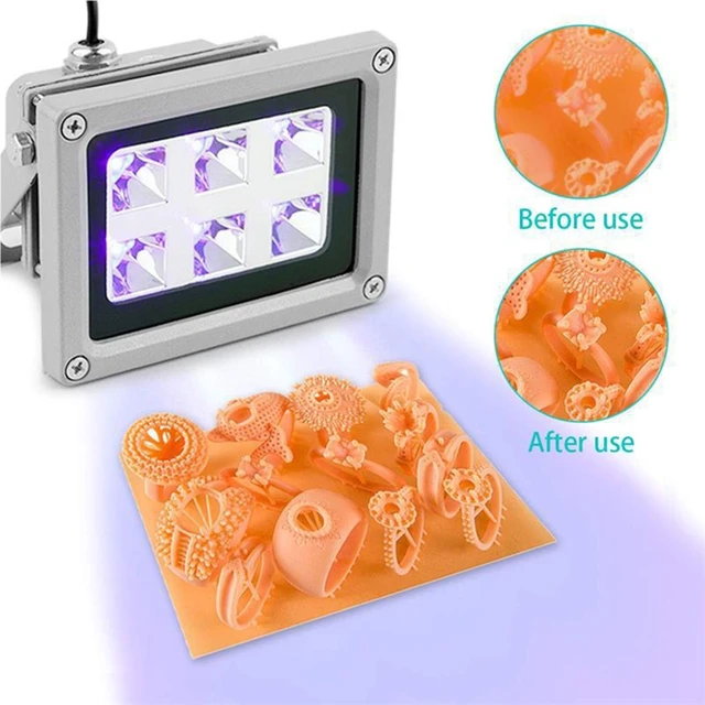 3D Printer UV Resin Curing Light with Solar Turntable 360°Rotating Stand  for SLA DLP LCD 3D Printer Solidify Photosensitive Resin 405nm UV Resin