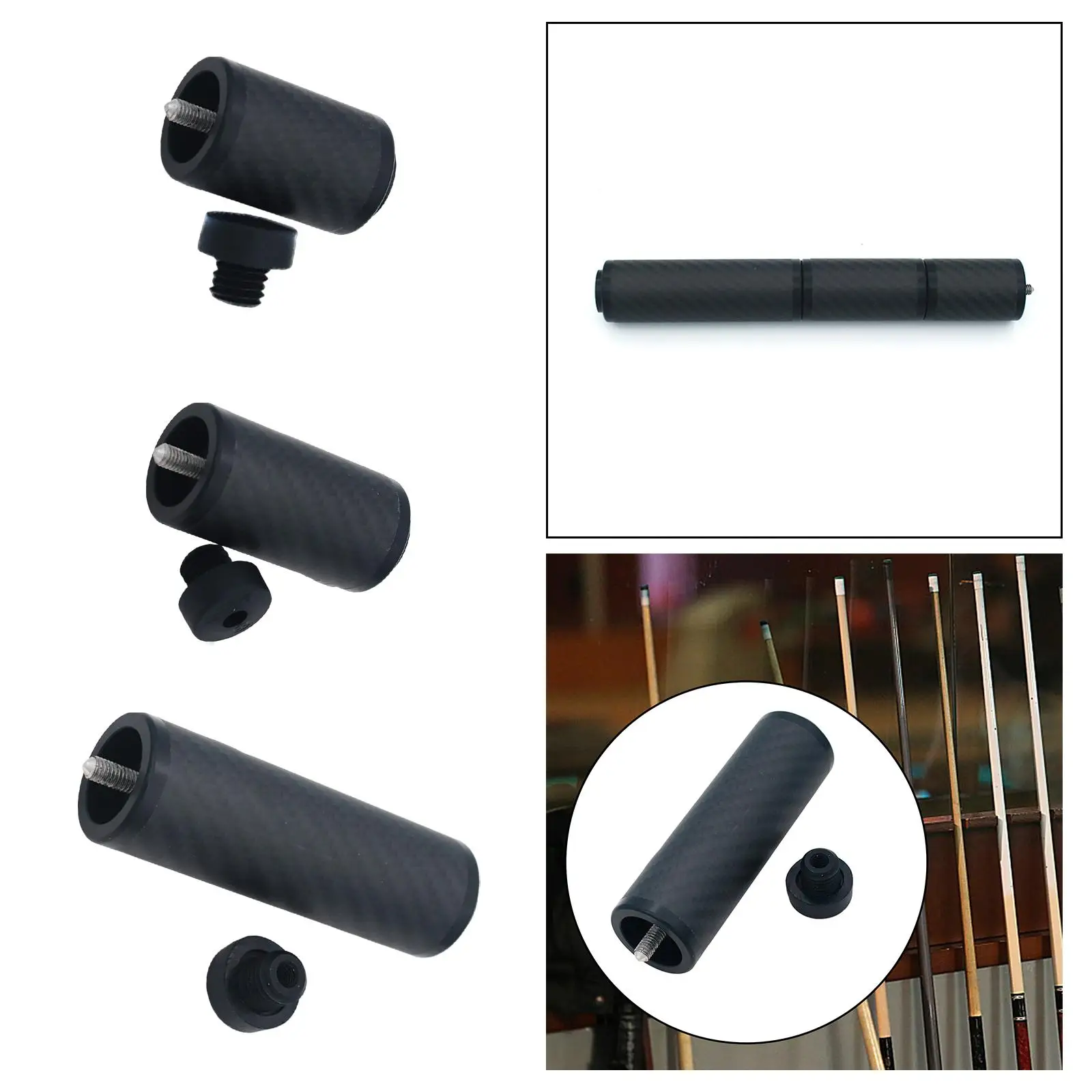 Billiards Pool Cue Extension Professional Portable Snooker Pool Cue Extension with Bumper for Snooker Beginners Enthusiast