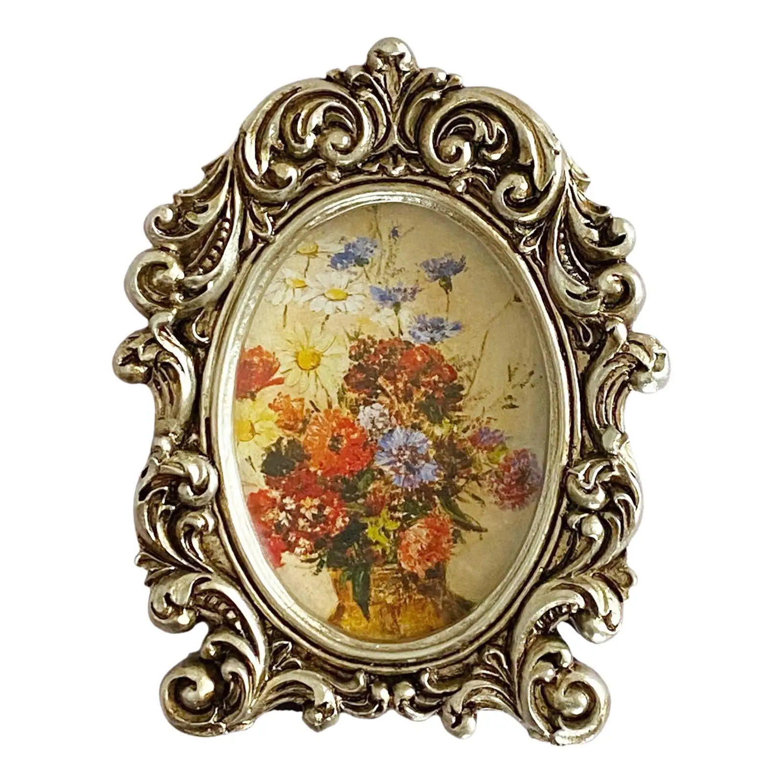 Photo Frame Photo Holder Baroque Tabletop Wall Hanging Desktop Picture Frame for Bedroom Table Centerpiece Home Decoration