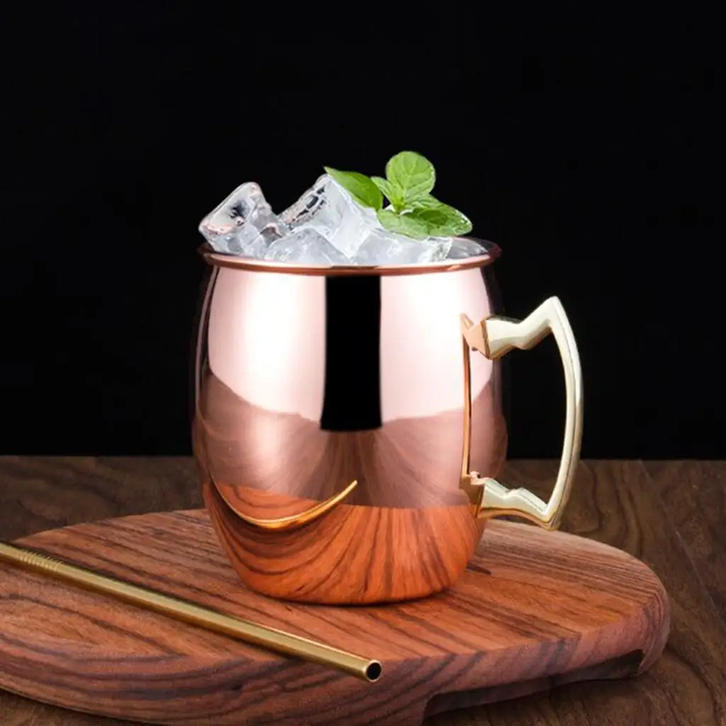 Premium Moscow Mule Mug 16oz Cup Solid 304 Drinking Cups, Set of 1