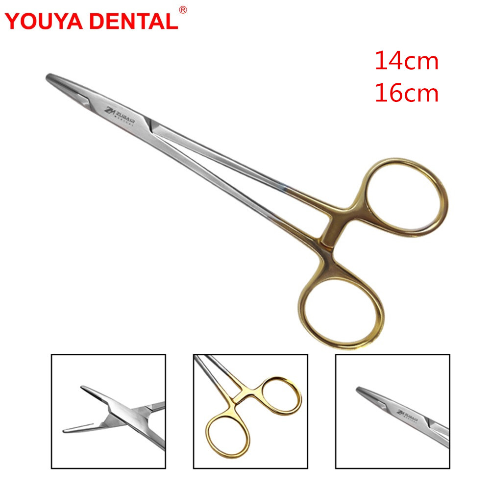 Best of Dental Needle Holder Pliers 14 / 16cm Medical Dentistry Surgical Instruments Orthodontic Forcep Stainless Steel Gold Plated Handle Reviews & Tips