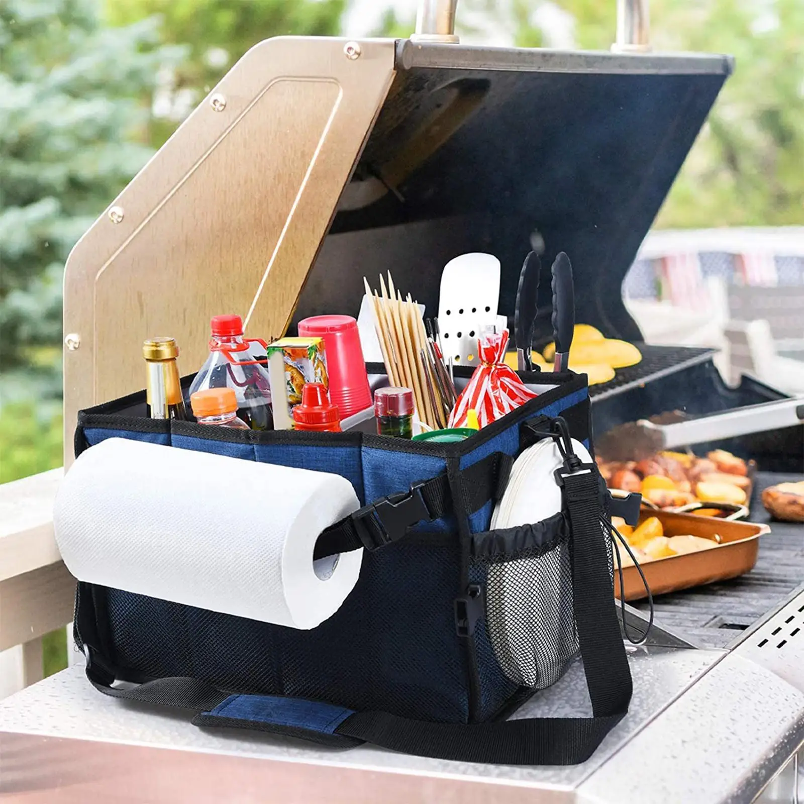 Portable Outdoor Grill Tool Storage Totes Utensil Storage BBQ Storage Carry Case BBQ Case for barbecue Trip