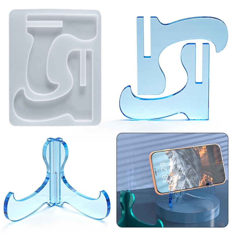 Stand Silicone Mold DIY Assembly Cellphone Photo Frame Holder Bracket Crystal Epoxy Resin Casting Mould Crafts Desktop Decor