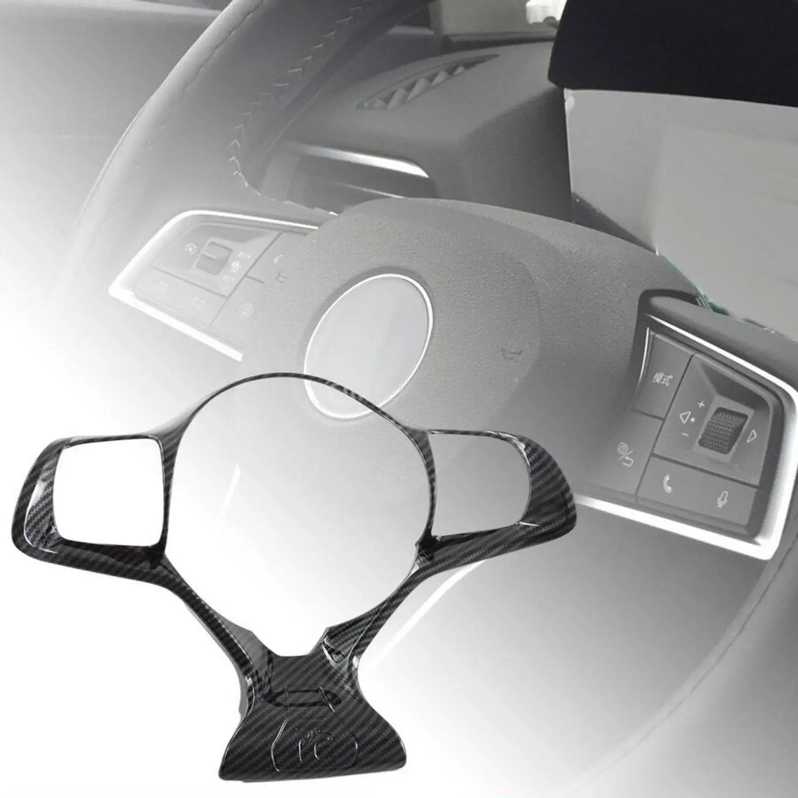 Auto Steering Wheel Frame Cover Trim Sticker Styling Accessory, Easy to Install,