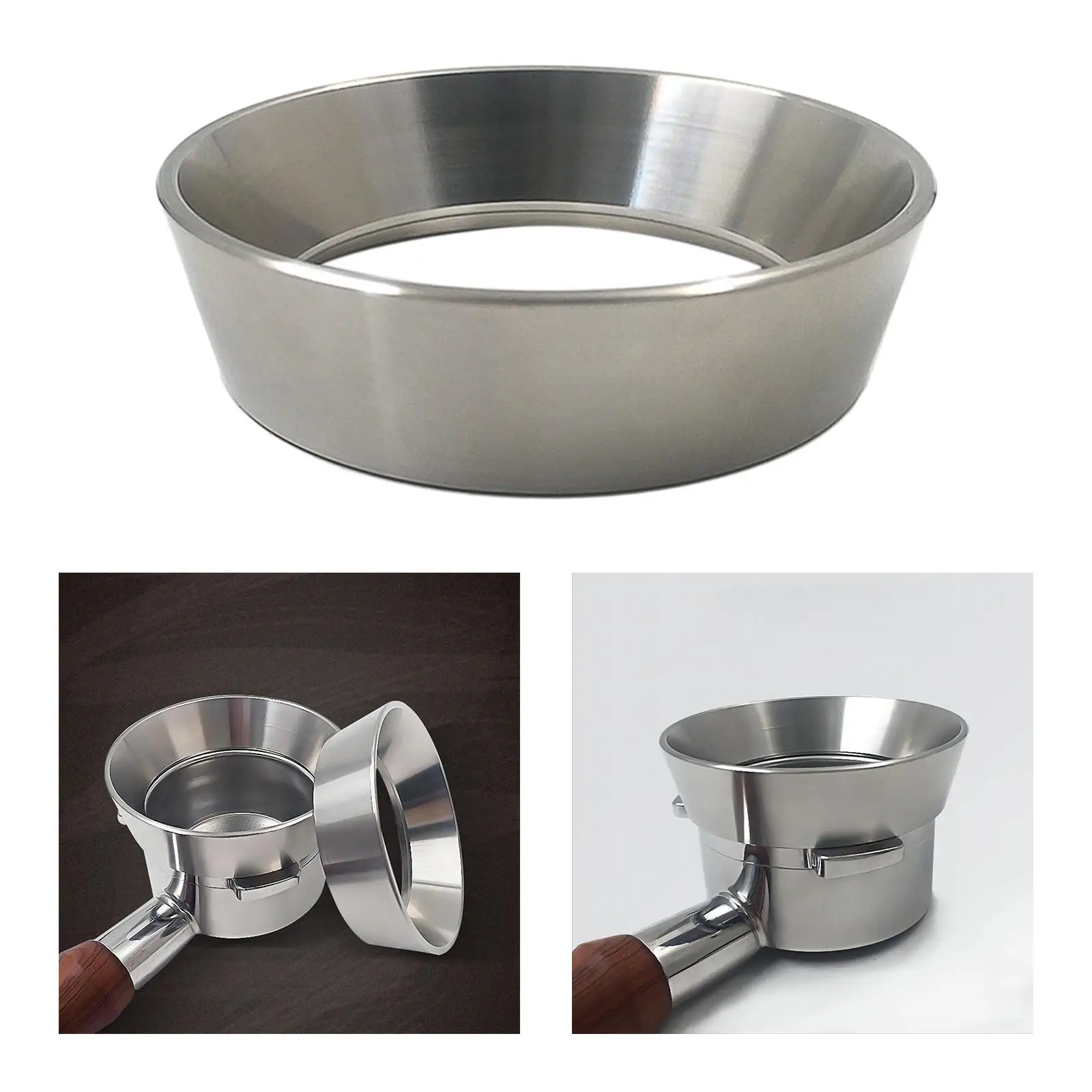 Coffee Dosing Ring Coffee Ware Heighten Silver Accessories Dosing Ring Funnel for Exhibition Hall Coffee shop Leisure Bar
