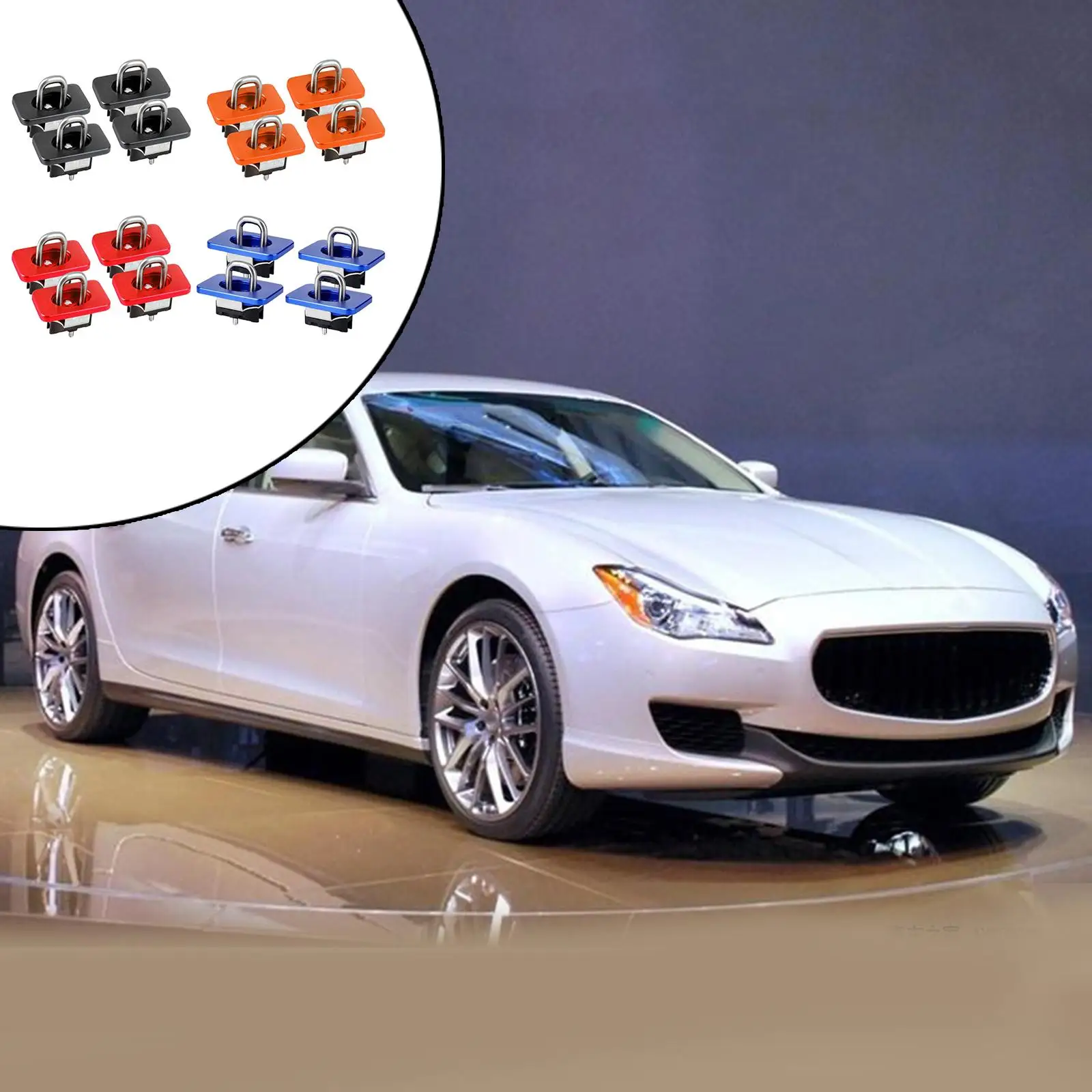  Anchors Professional  Inner Bed Retractable/ Truck Bed Side Wall Anchors /Fit for 1999-2013 Car Accessories