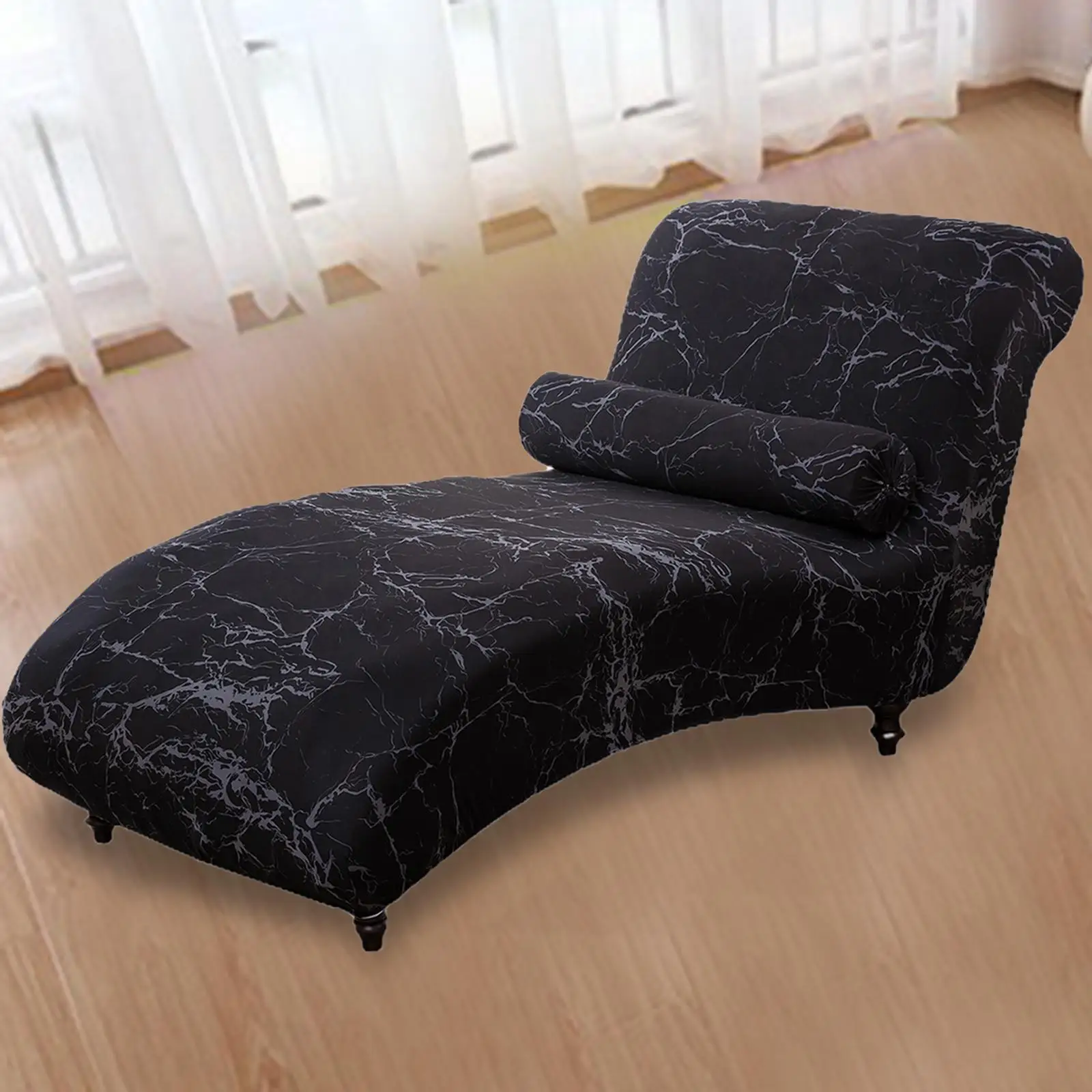 Indoor Spandex Stretch Chaise Lounge Cover Living Room Bedroom for Chaise Lounge Soft Jacquard Fabric Machine Washable