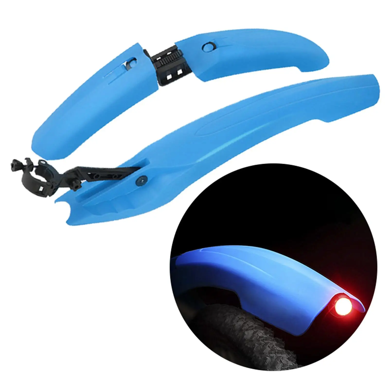Bike Mudguard Set Fender Front Rear with Tail Light Bicycle Protector MTB