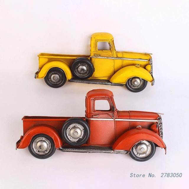 Vintage Truck Décor Decorative Half Truck Pick-up Metal Truck Planter  Farmhouse Wall Mount Decoration Truck Car Model Half Truck Wall Decors  Vintage