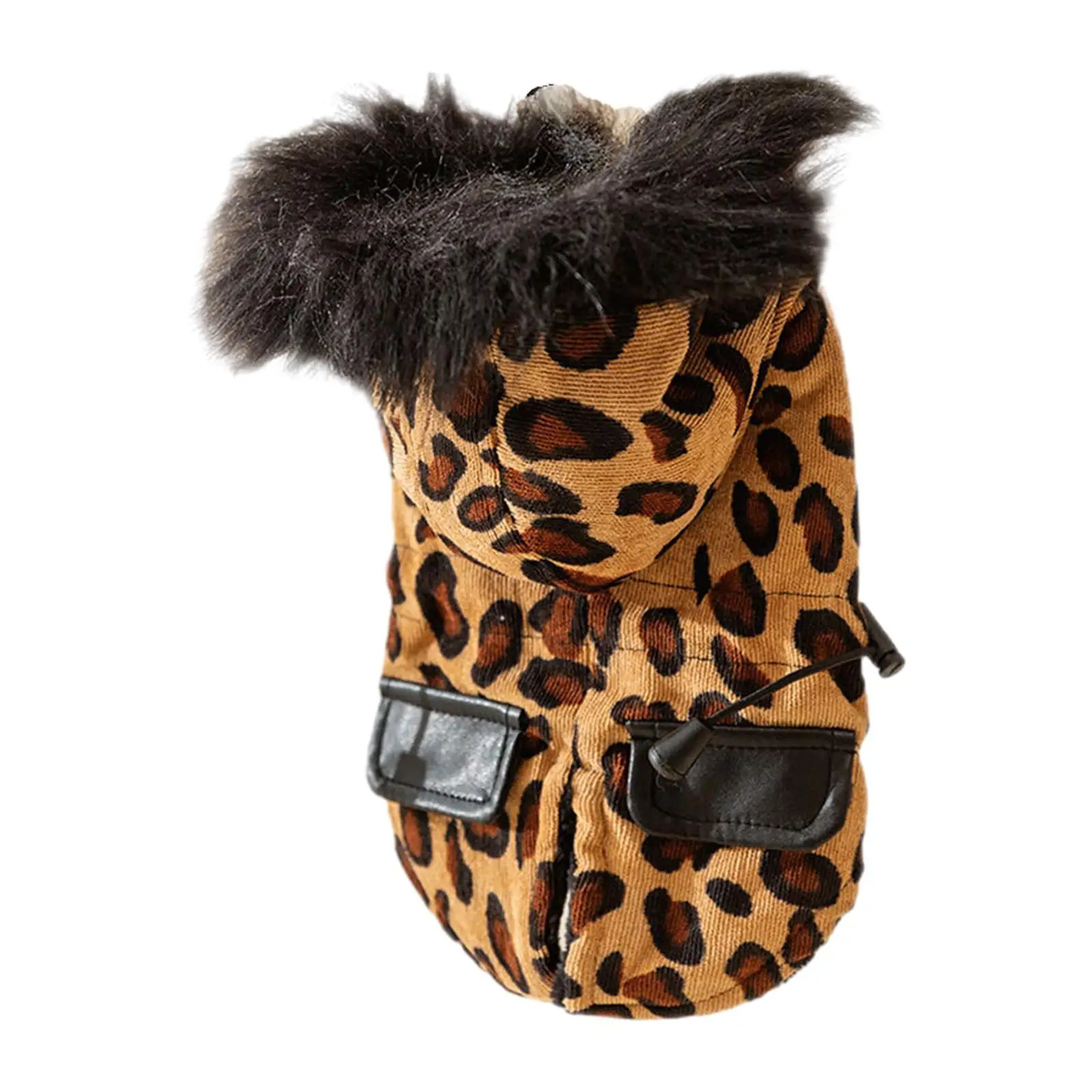 Pet Hoodie Warm Jackets Leopard Comfortable Soft for Travel Sleeping Camping