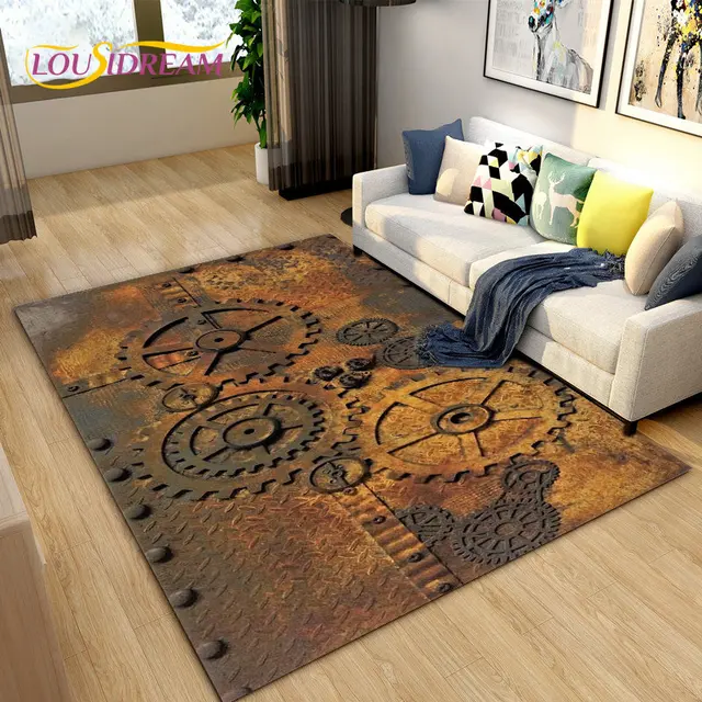 Carpets for Living Room Metal Industrial Style Punk Bar Rug Large