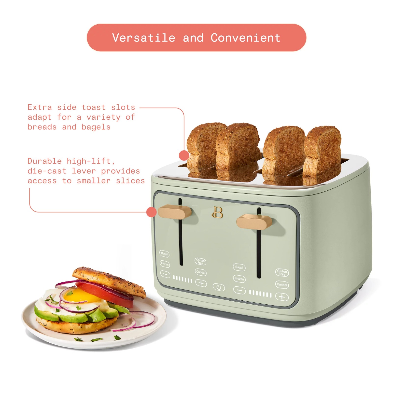 Title 6, 4-Slice Toaster with Touch-Activated Display, S...