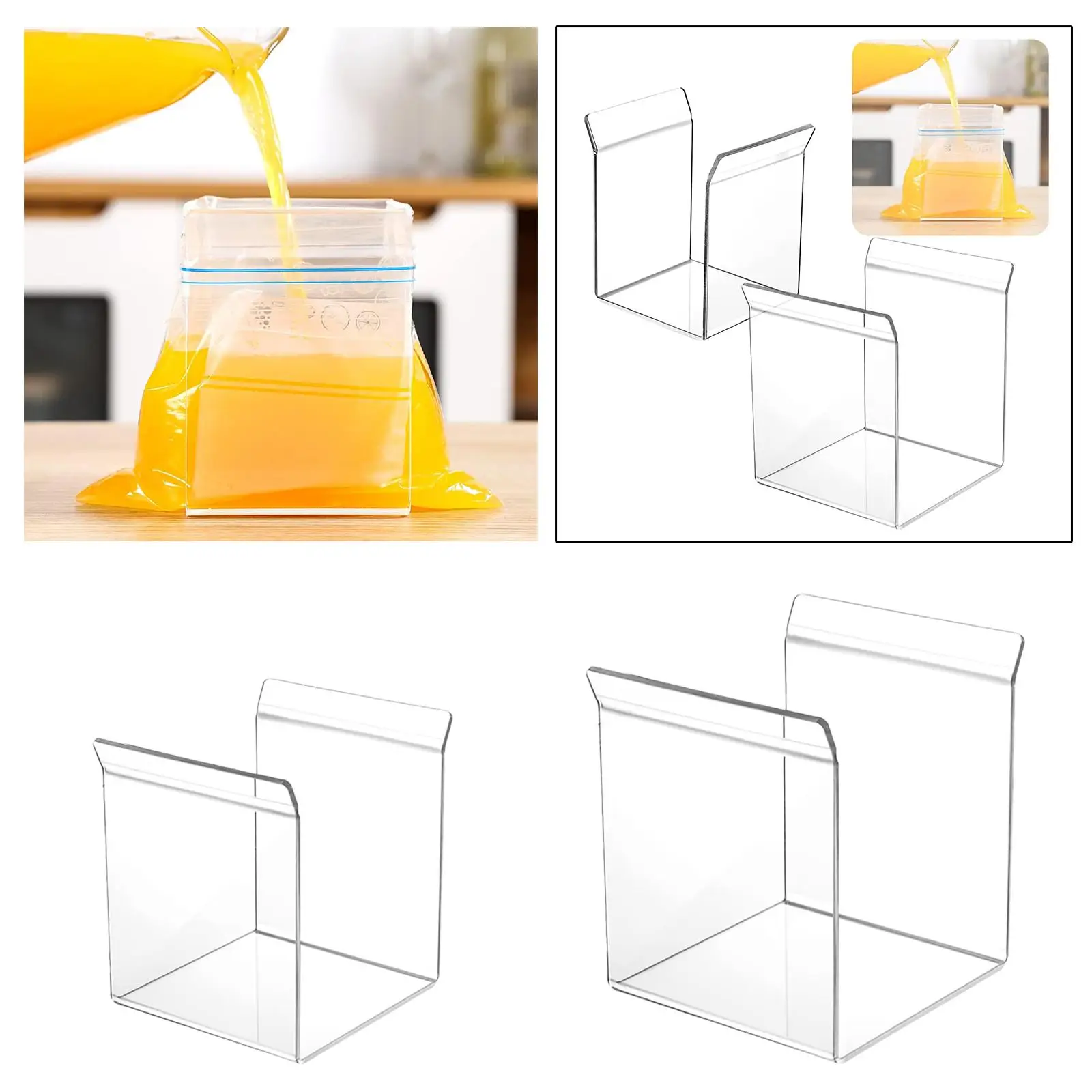 Food Prep Bags Stand Kitchen Accessories Acrylic Non Slip Baggy Rack Holder